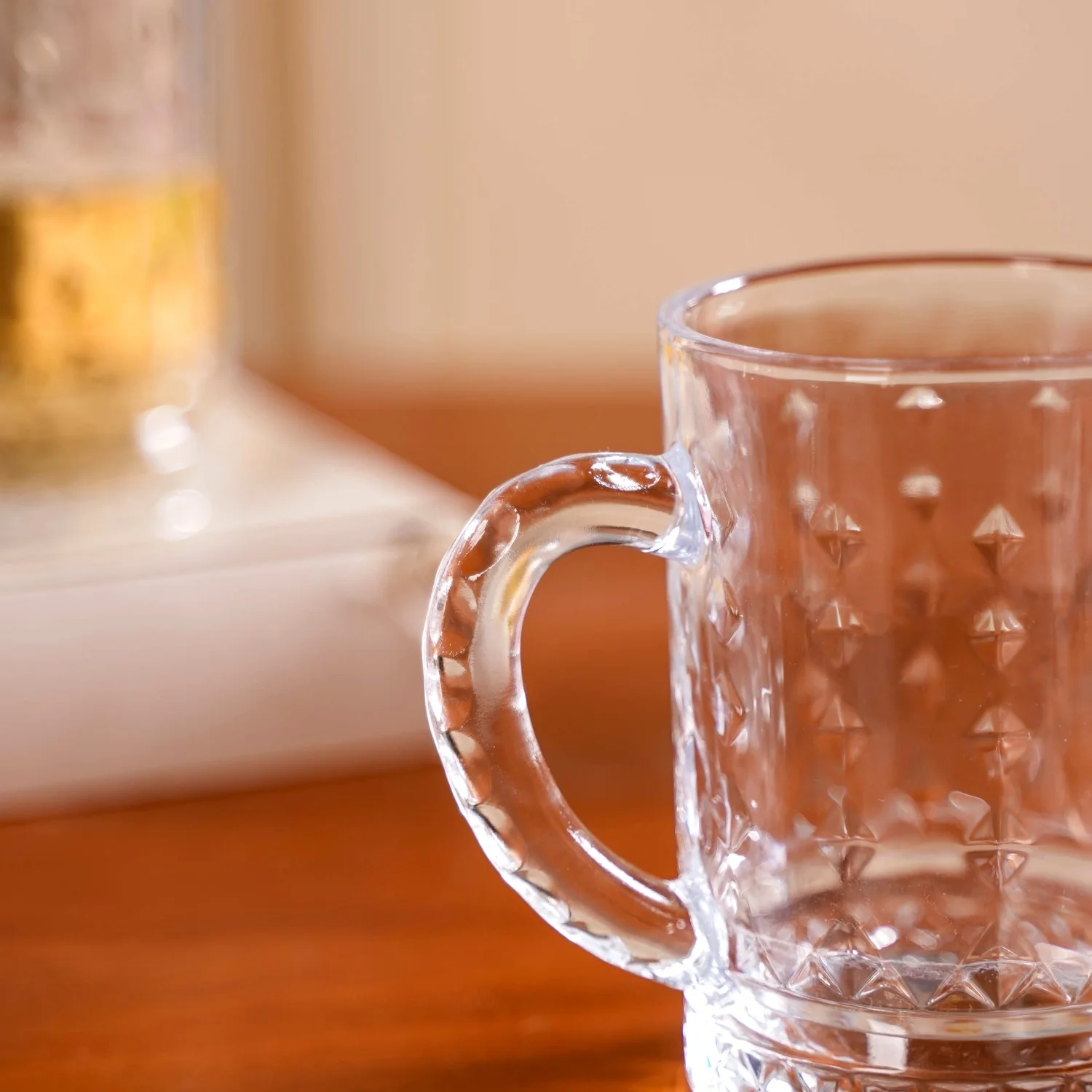 Diamond Embossed Glass Cup Set Of 6 200ml - Image 6