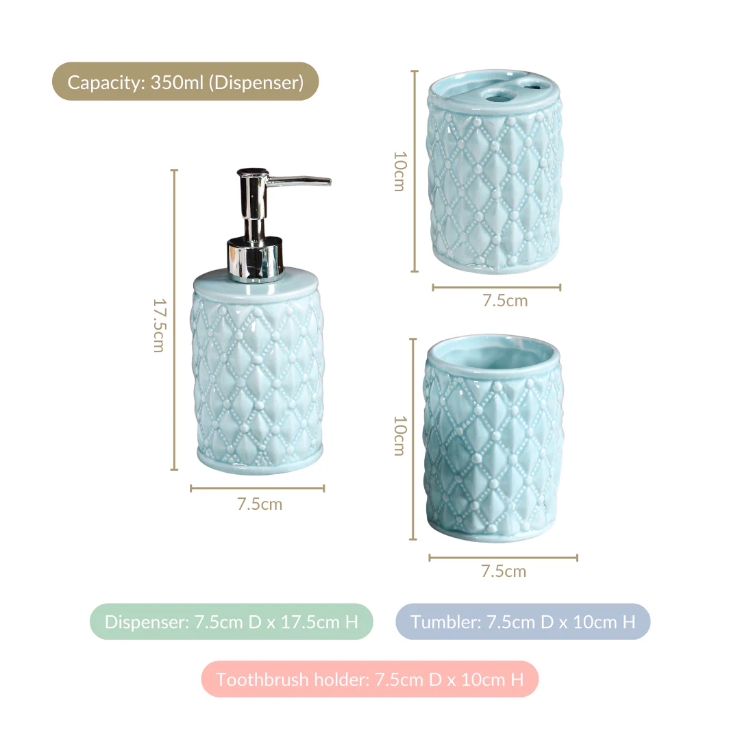 Diamond Knit Premium Bath Set Of 3 Mint - Image 6