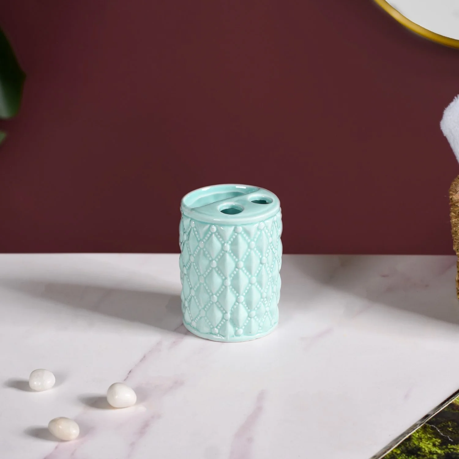 Diamond Knit Premium Bath Set Of 3 Mint - Image 8