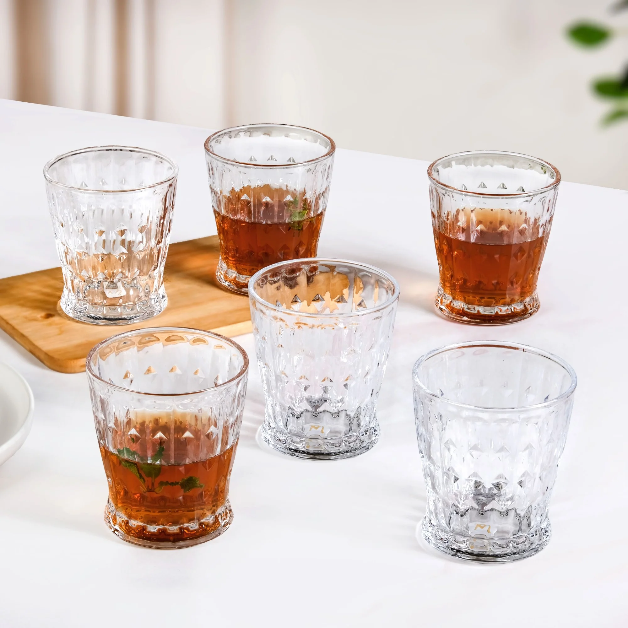 Diamond Patterned Drinking Tumbler Set Of 6 245ml - Image 2