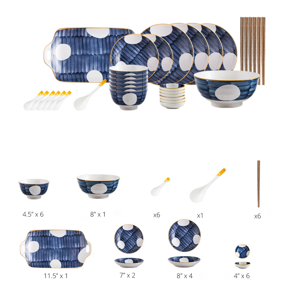 Hand painted Dinner Set Nitori - Image 17