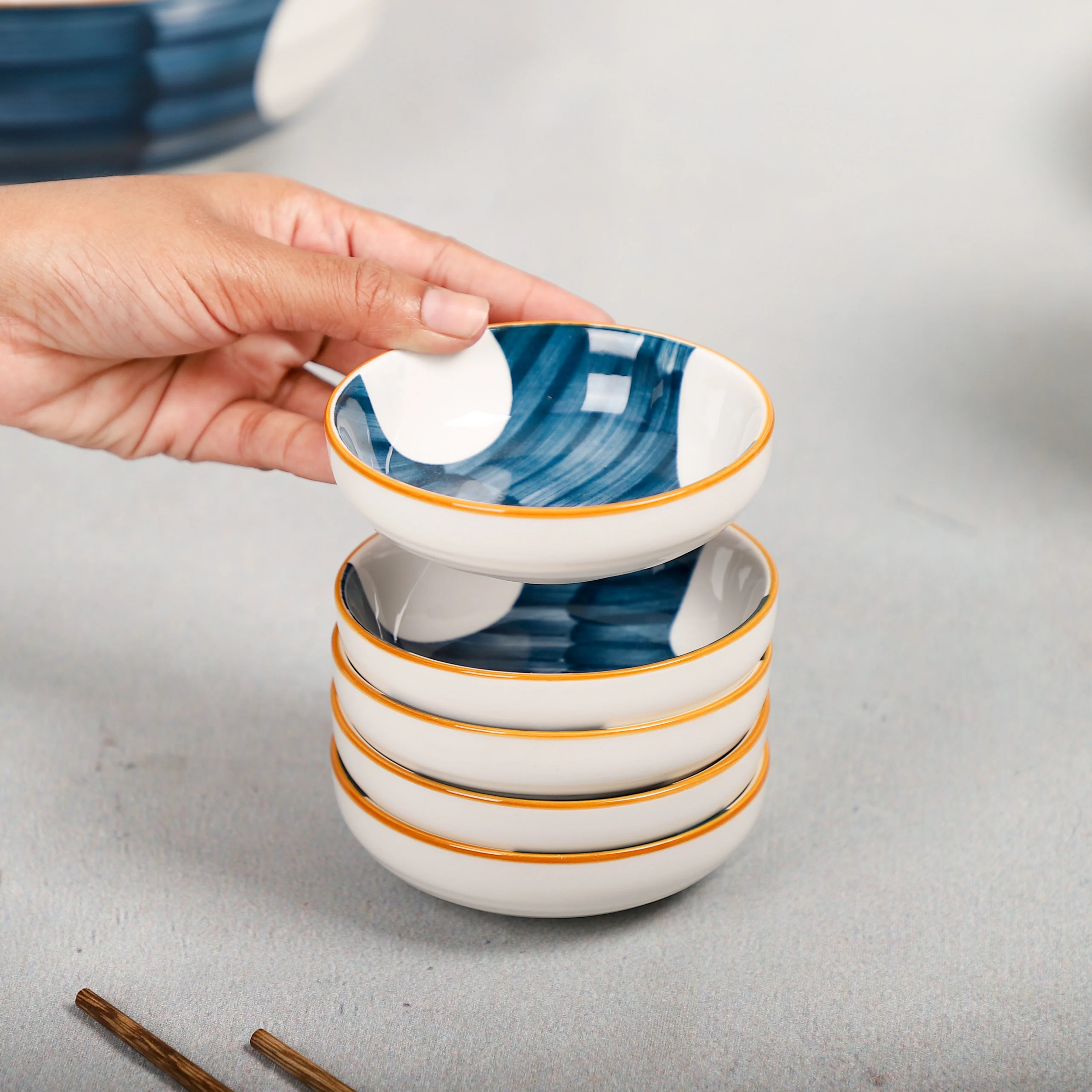 Hand painted Dinner Set Nitori - Image 8