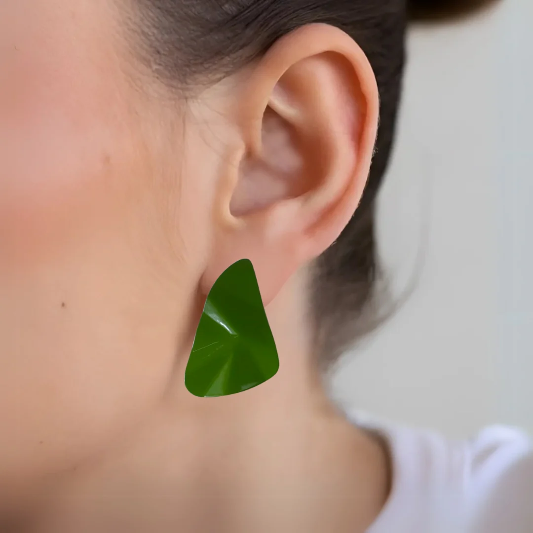 Distressed Green Earrings - Image 5