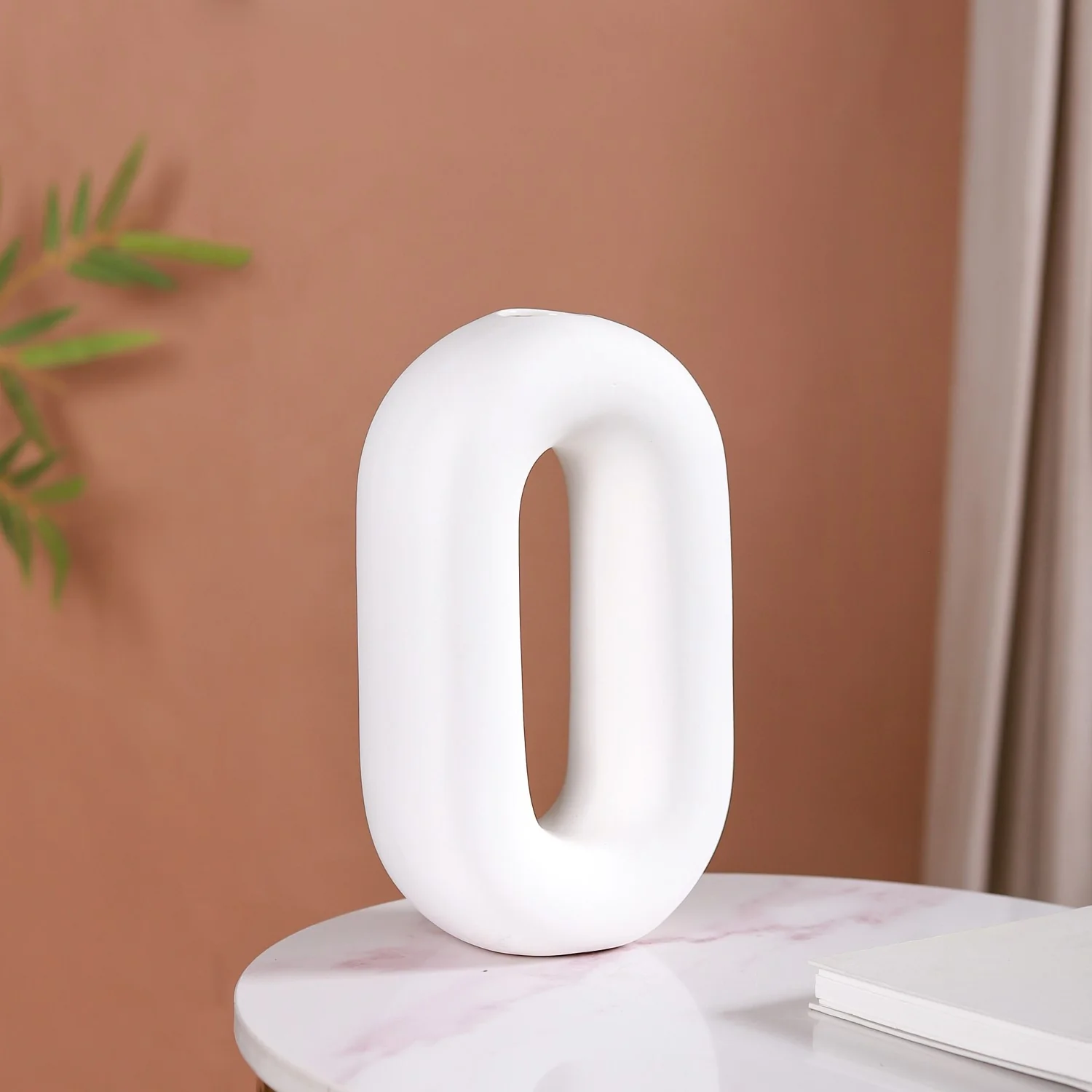Donut Oval Ceramic Vase White - Image 12