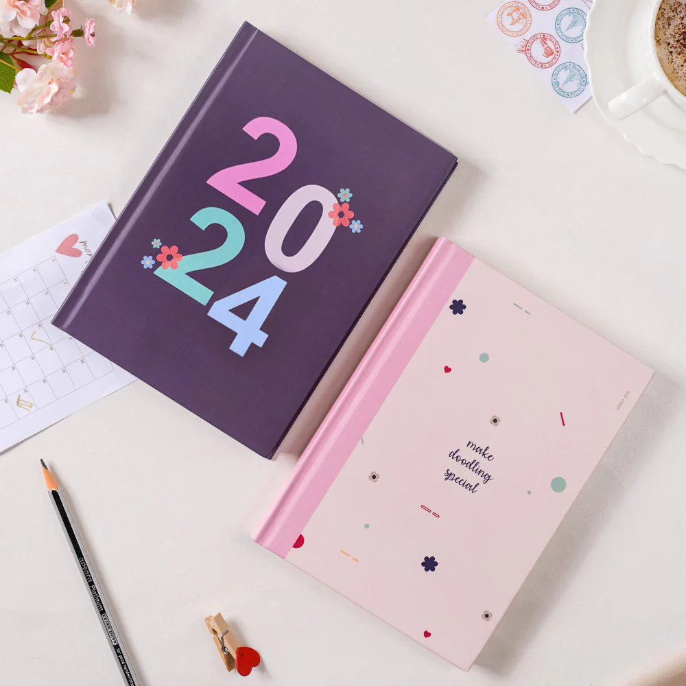 Doodles And Scribbles 2023 Hardbound Diary Set Of 2 8.2 X 5.9 Inch - Image 4