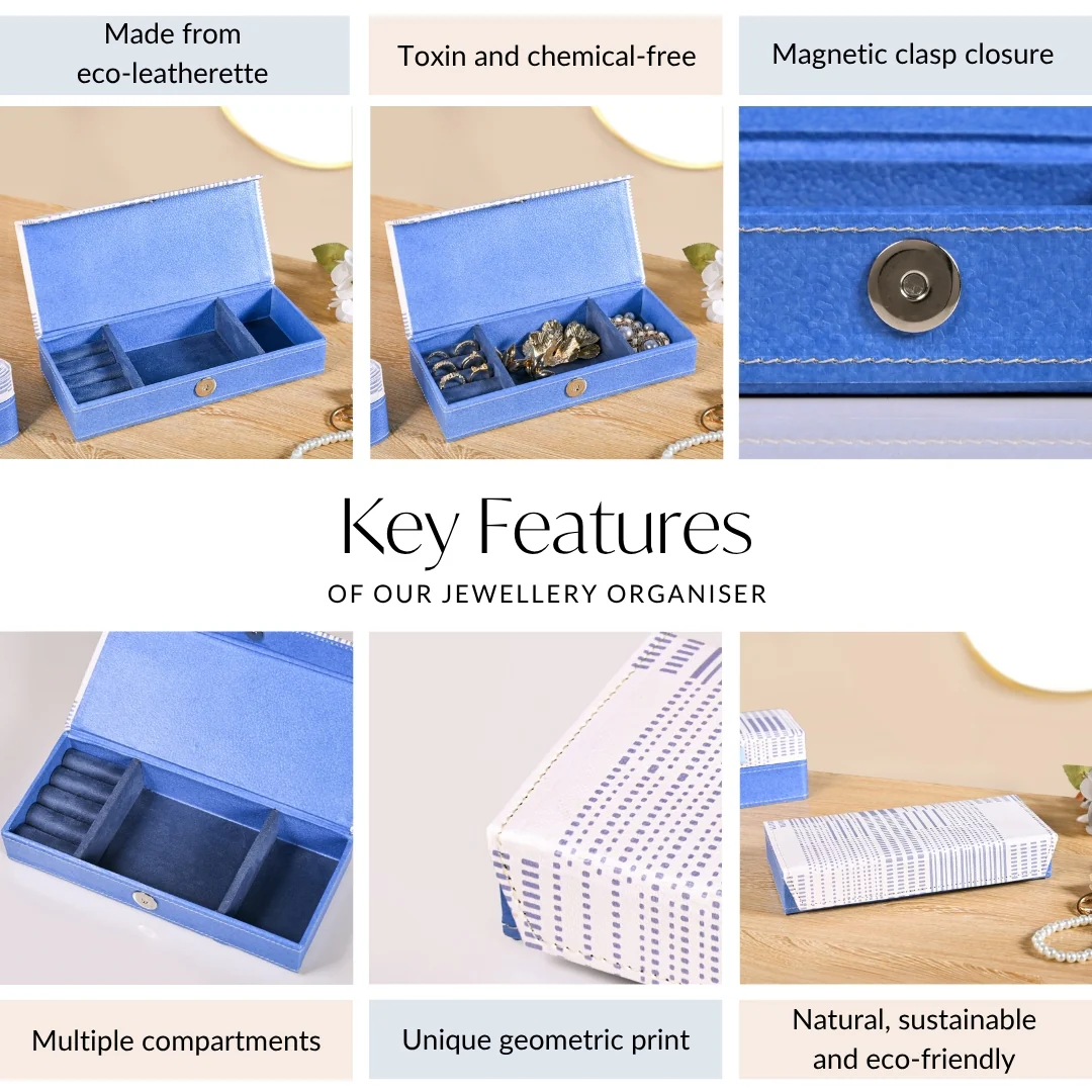 Dots And Dash Sectioned Trinket Case For Accessories - Image 5
