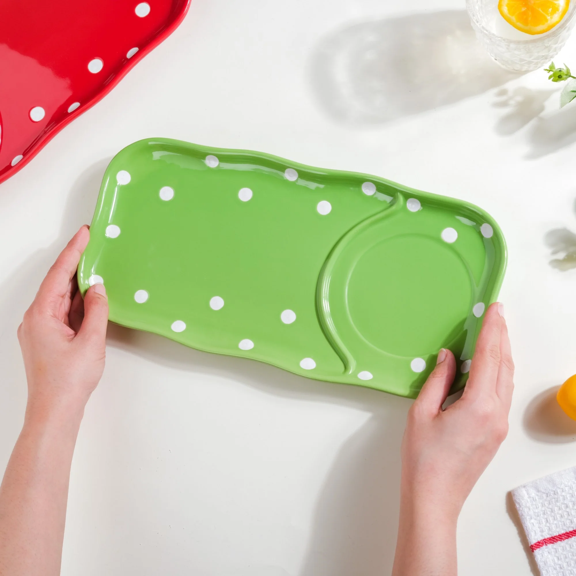 Dots Soup Plate Green - Image 2