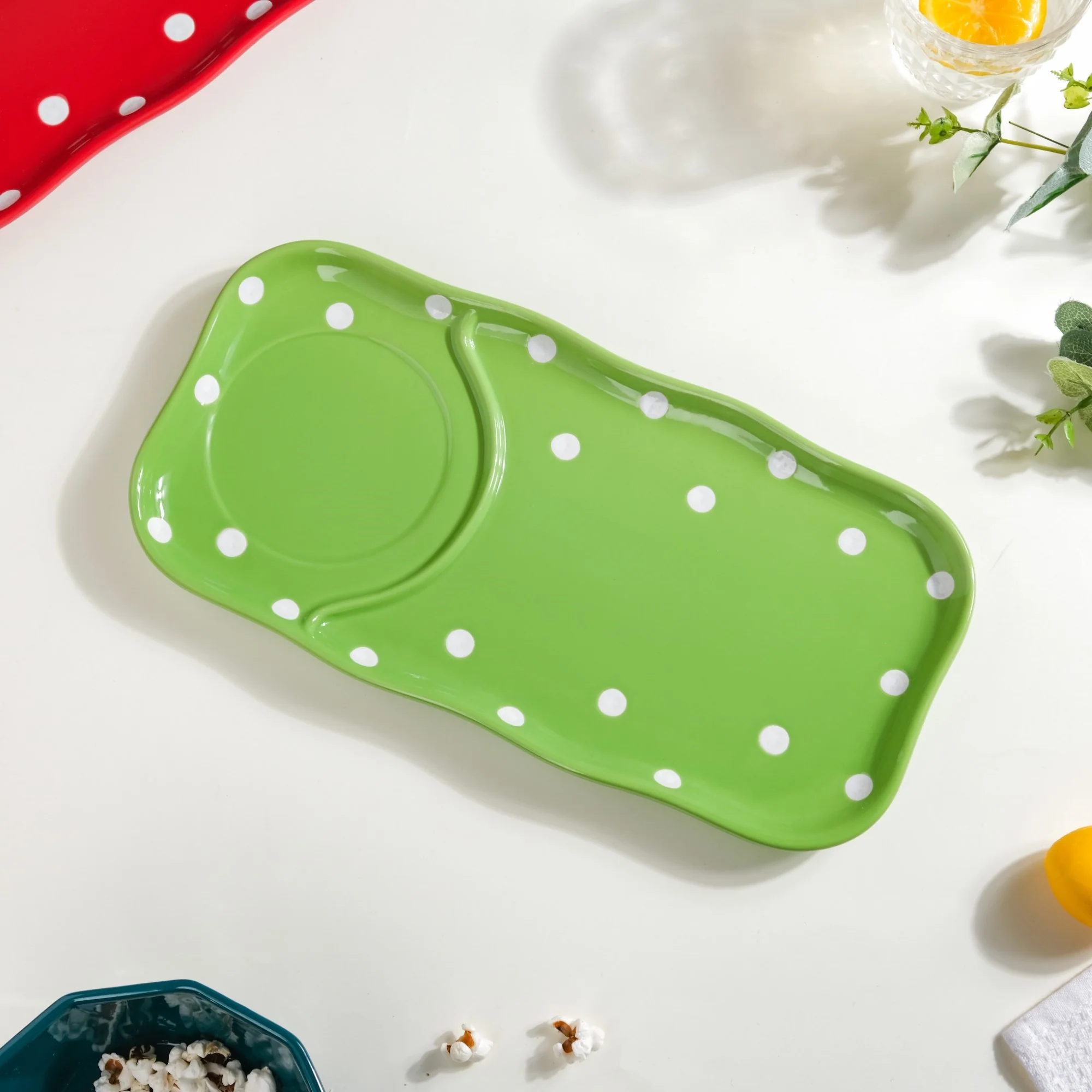 Dots Soup Plate Green - Image 4