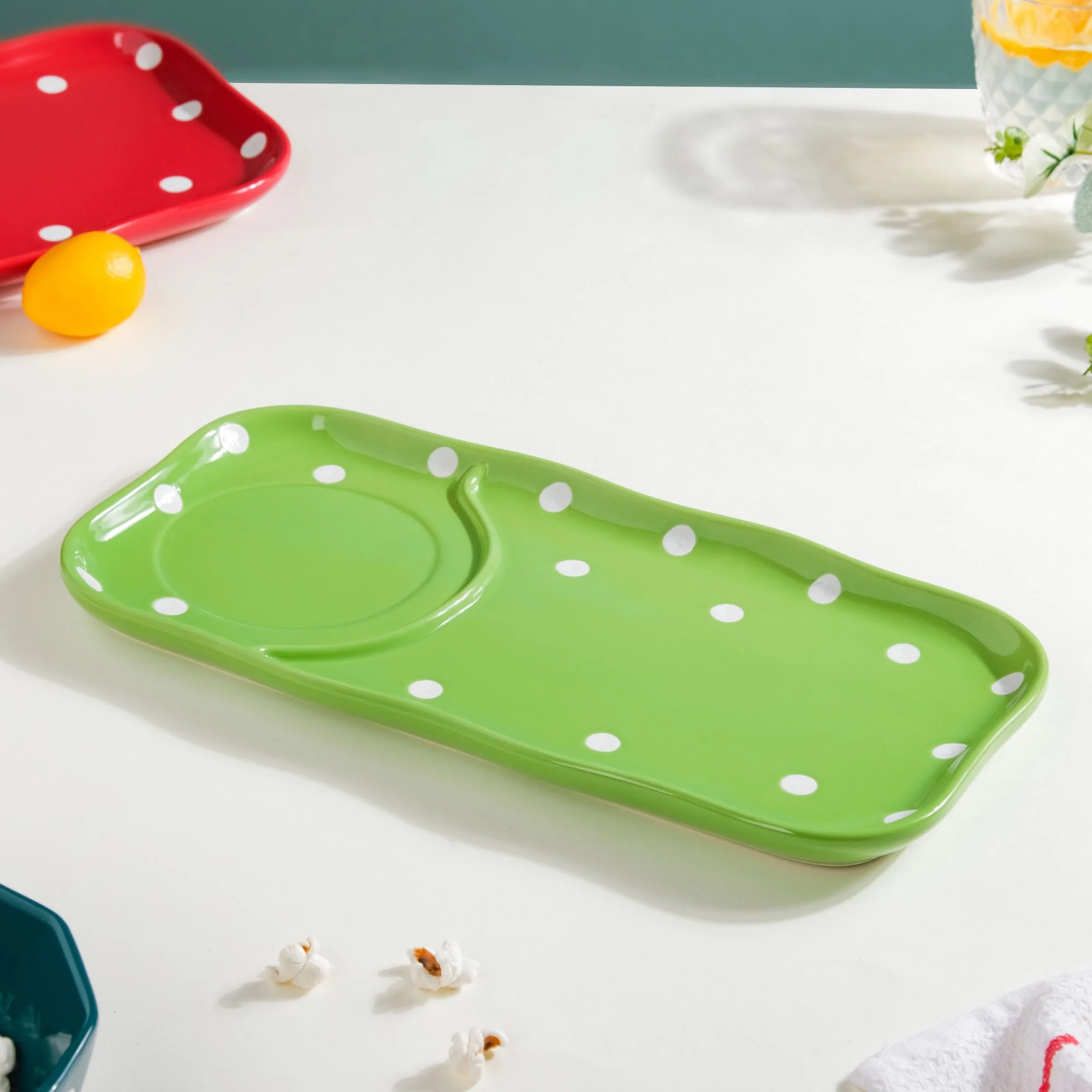 Dots Soup Plate Green - Image 5