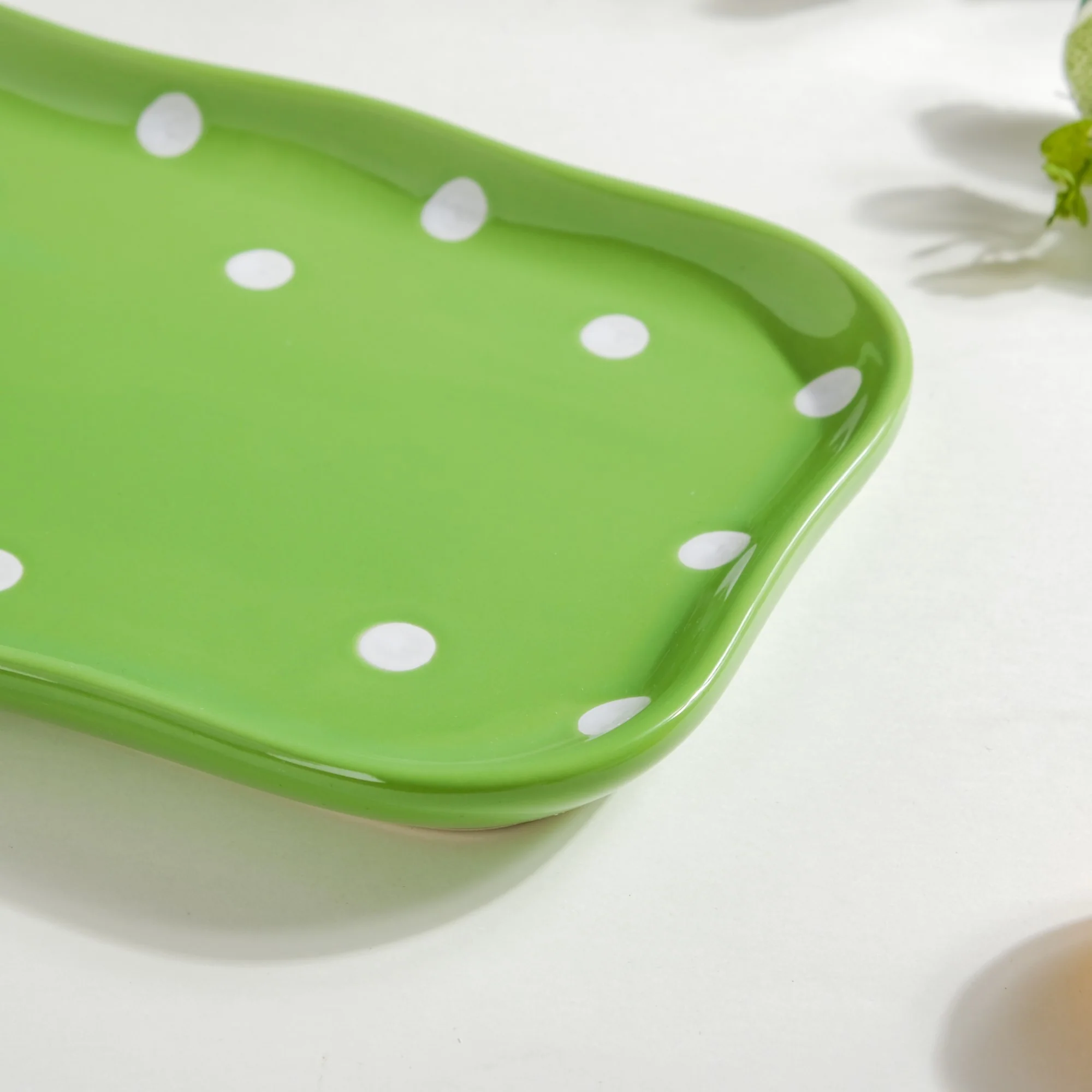 Dots Soup Plate Green - Image 9