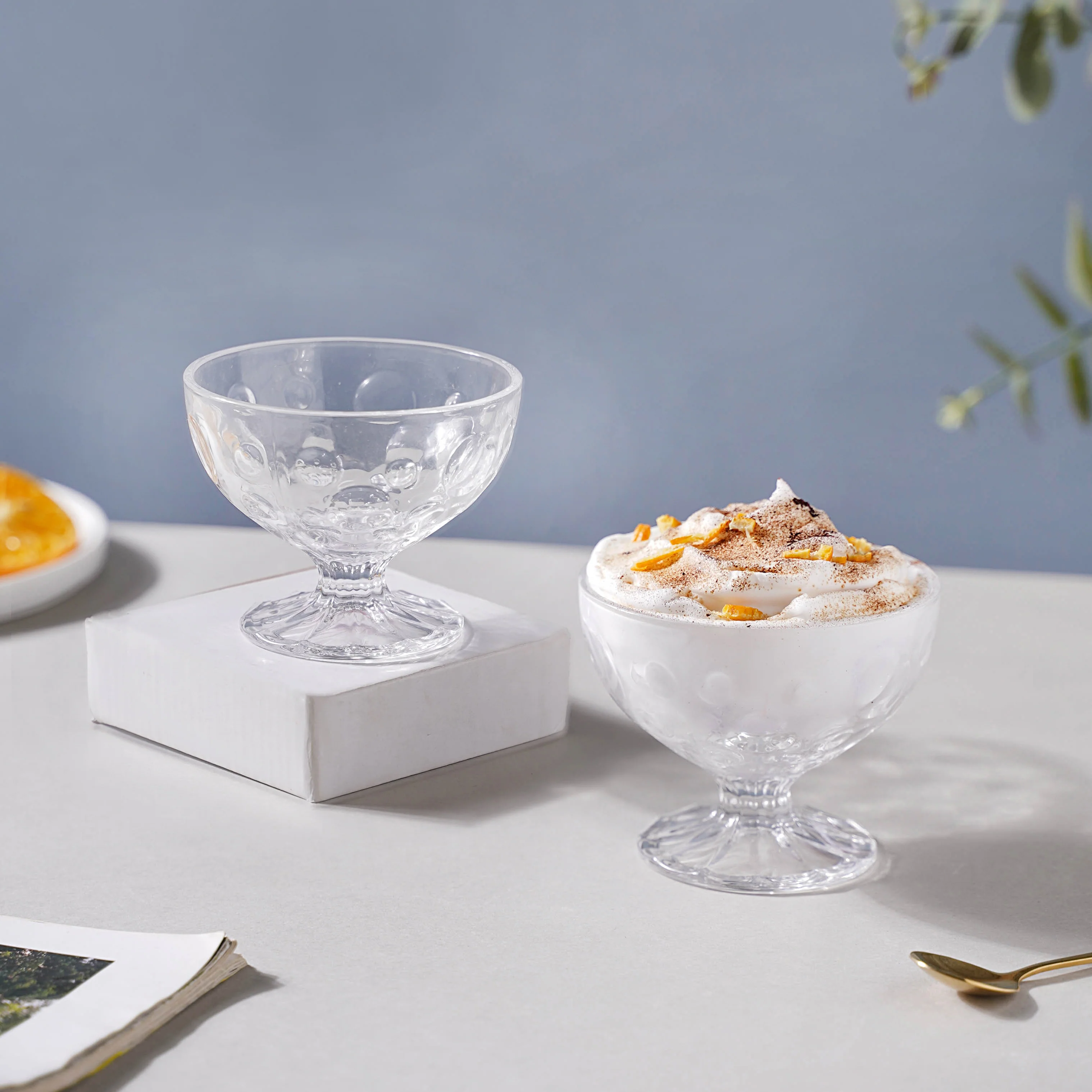 Dotty Glass Ice Cream Bowl Set of 2 - Image 3