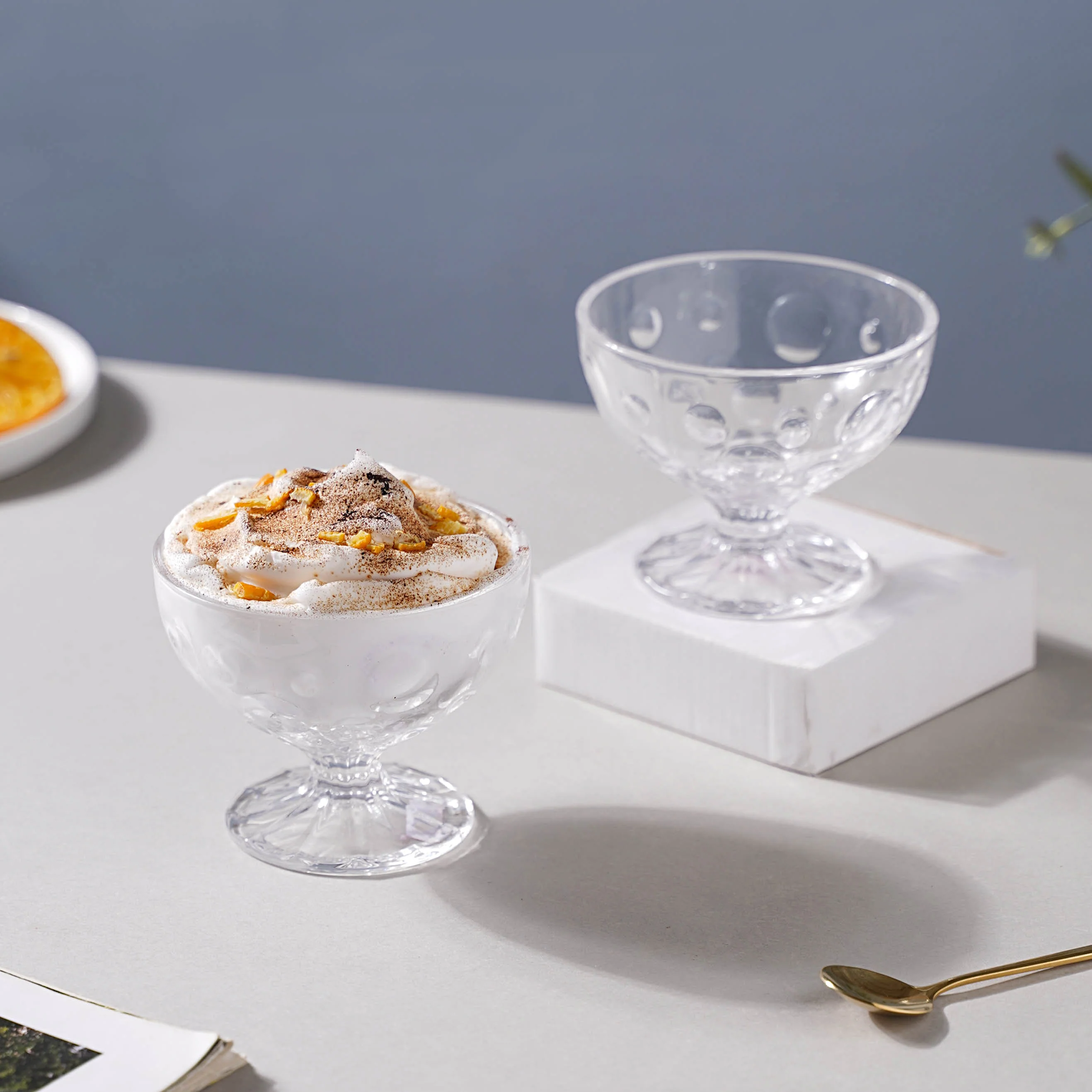 Dotty Glass Ice Cream Bowl Set of 2 - Image 7
