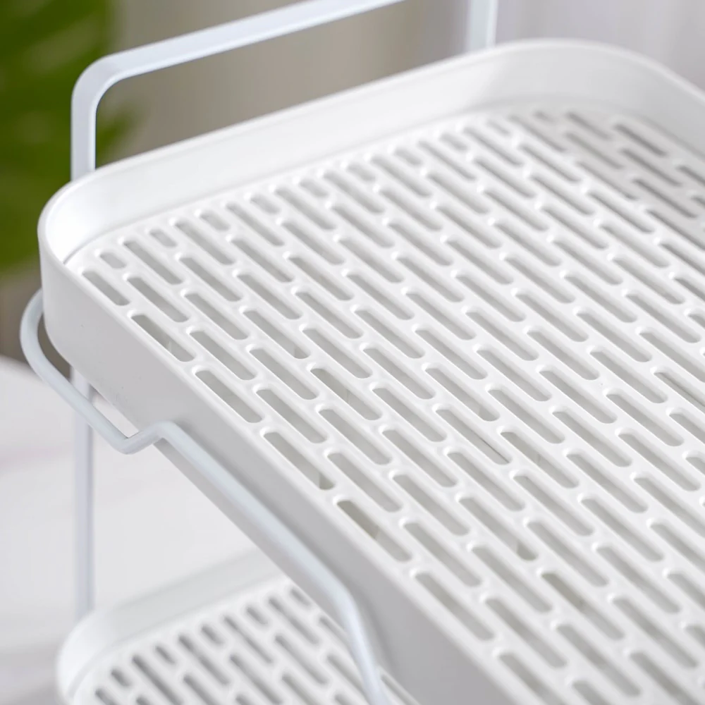 Double Decker Metal Organiser Rack White - Image 14