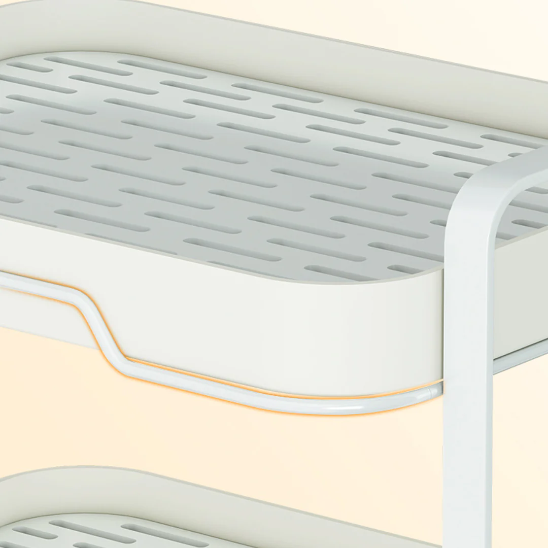 Double Decker Metal Organiser Rack White - Image 26