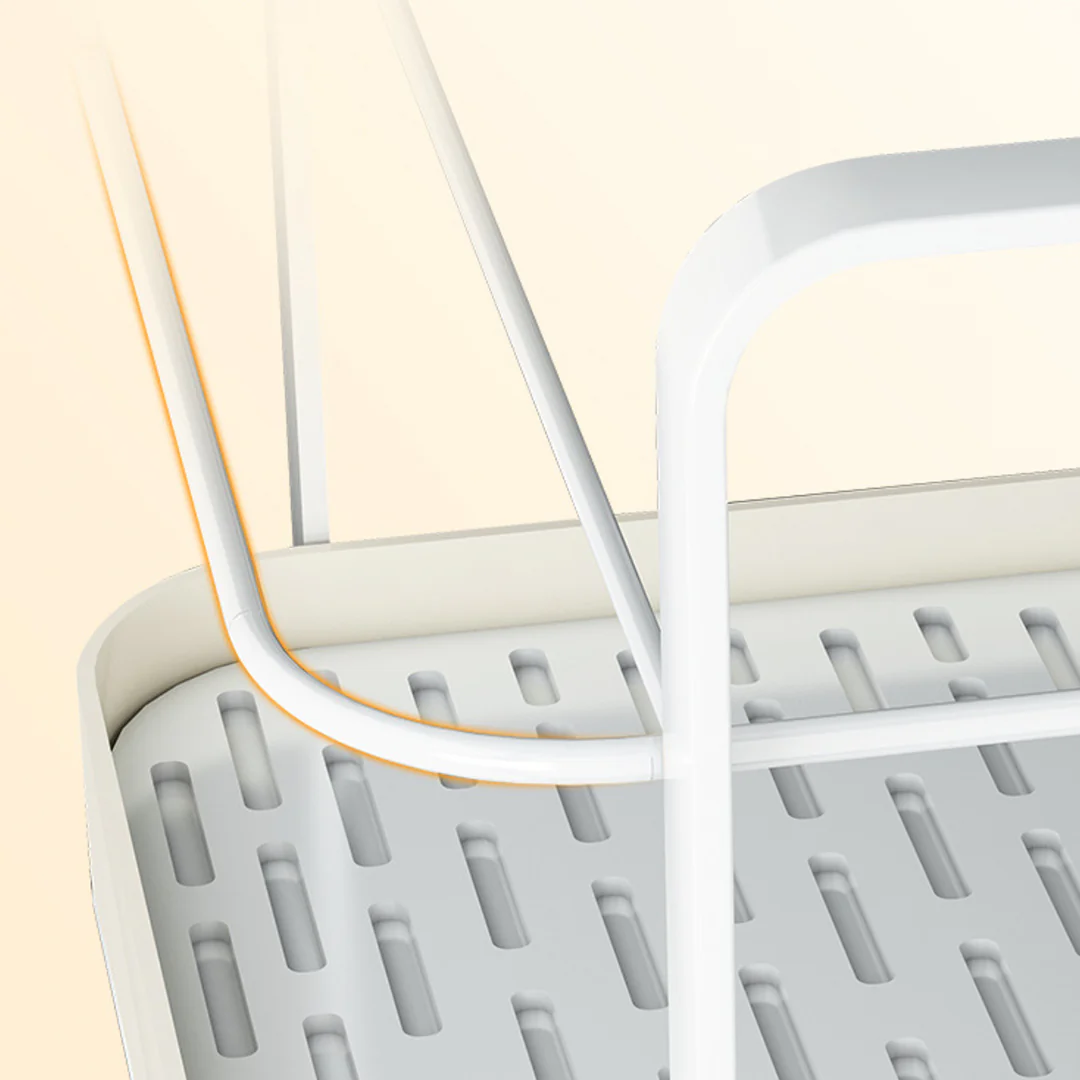 Double Decker Metal Organiser Rack White - Image 28