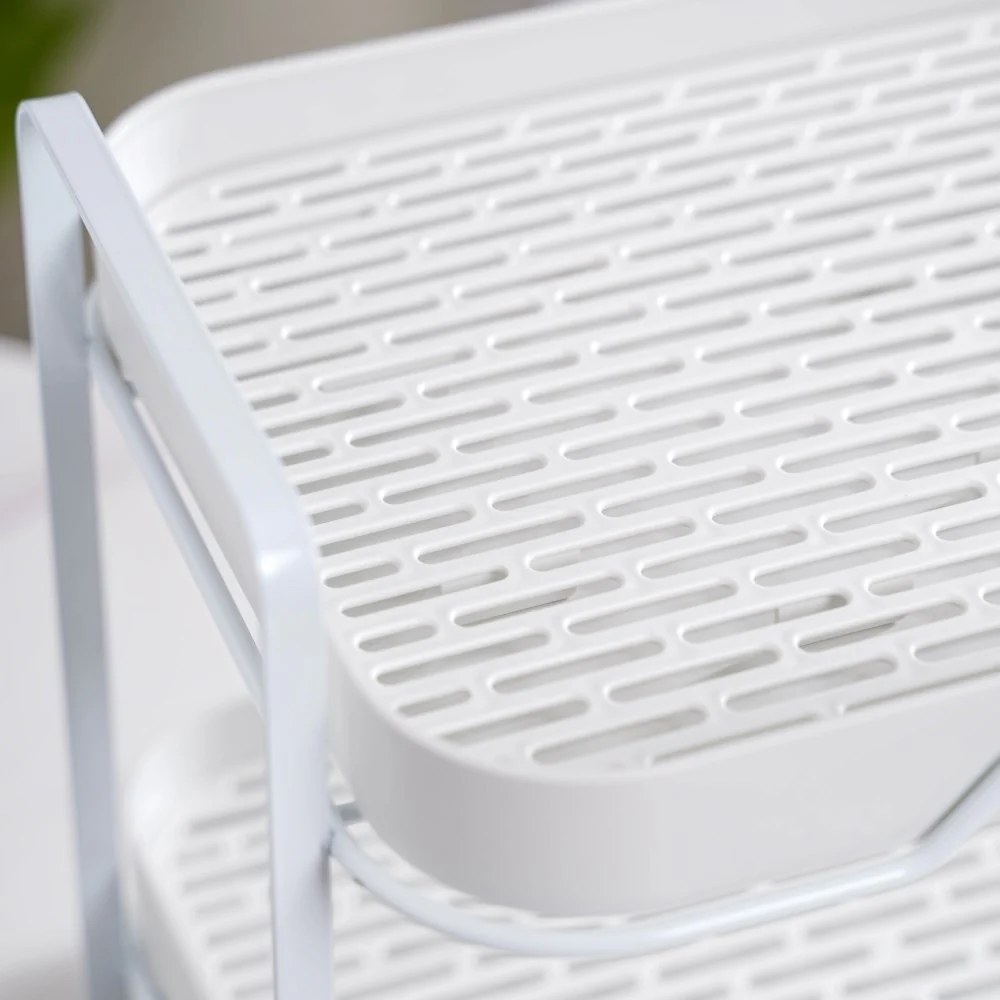 Double Decker Metal Organiser Rack White - Image 3