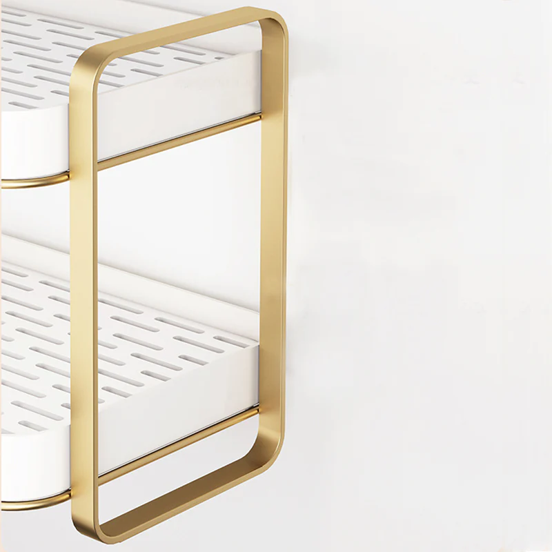 Double Decker Organiser Rack White Gold - Image 26