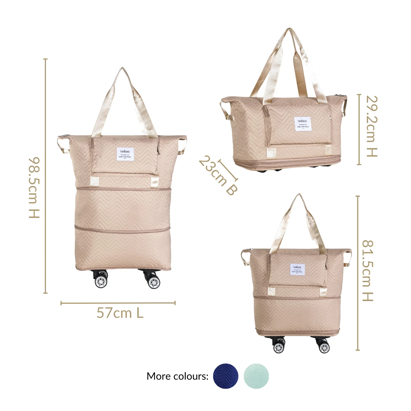 Double Expandable Movo Travel Bag With Detachable Wheels - Image 4