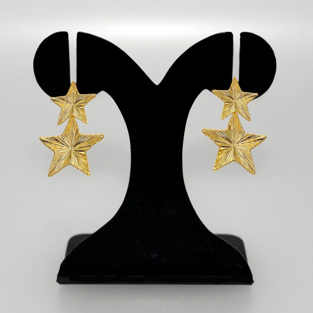 Double Star Dangle Earrings - Image 6
