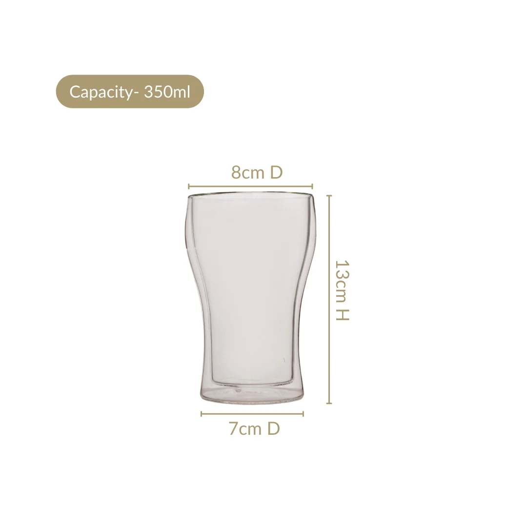 Double Wall Drinks Glass Set Of 2 350ml - Image 3
