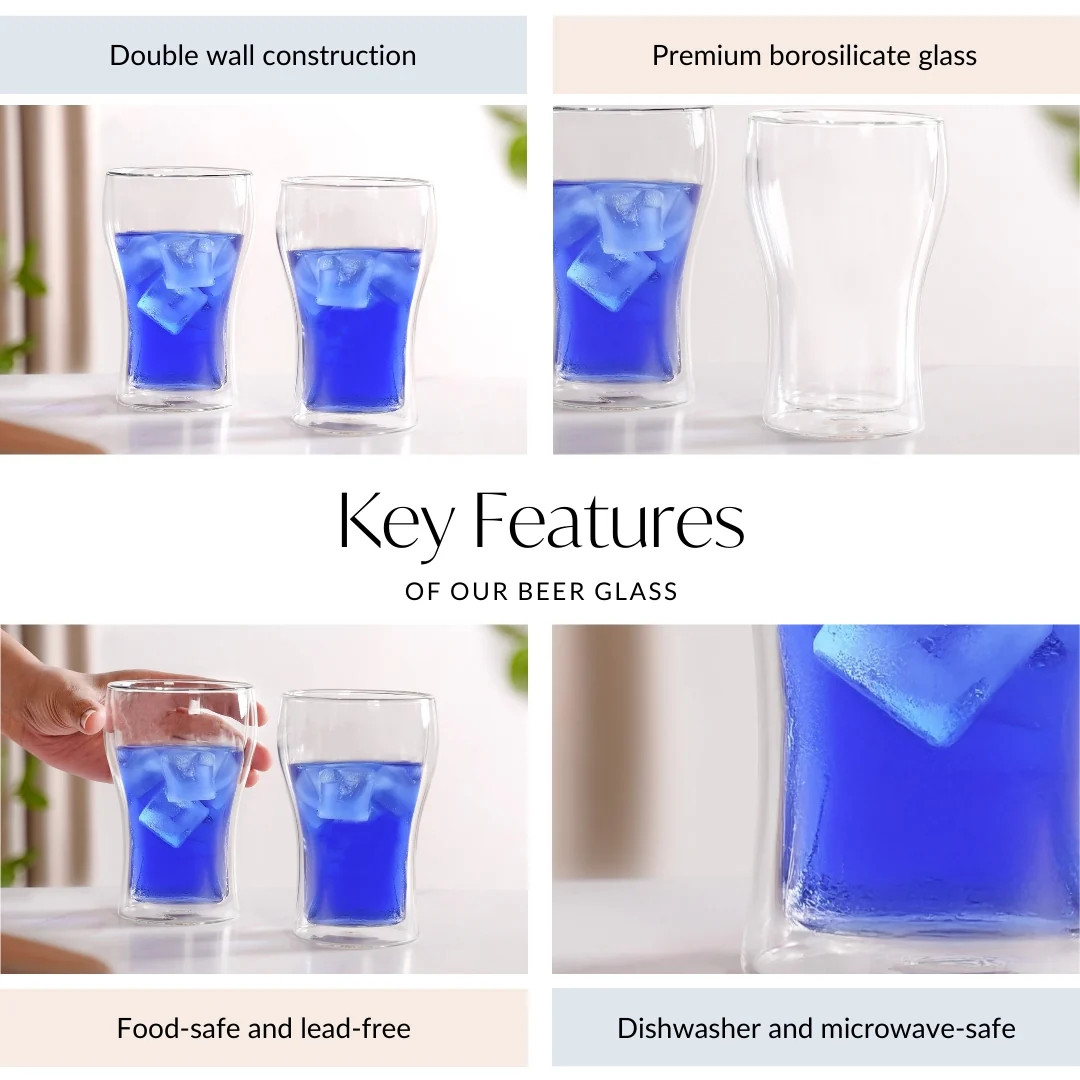 Double Wall Drinks Glass Set Of 2 350ml - Image 4
