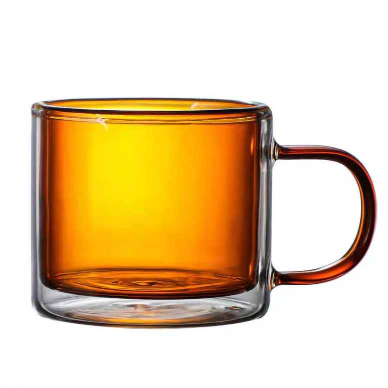 Double Wall Glass Mug Brown - Image 8