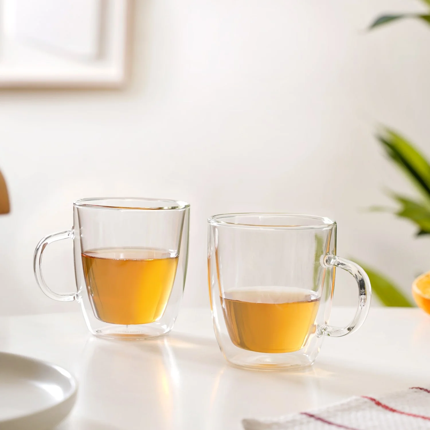 Double Wall Transparent Glass Cup Set Of 2 280ml