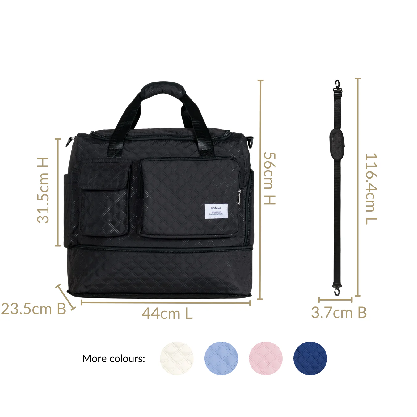 Dova Extendable Bag For Travel Black - Image 4