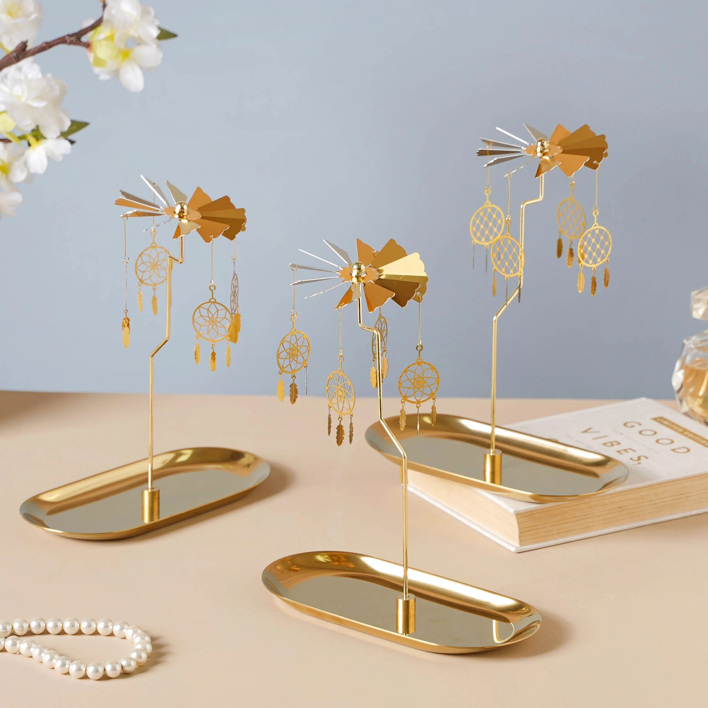 Dream Catcher Candle Stand Golden Floral - Image 6