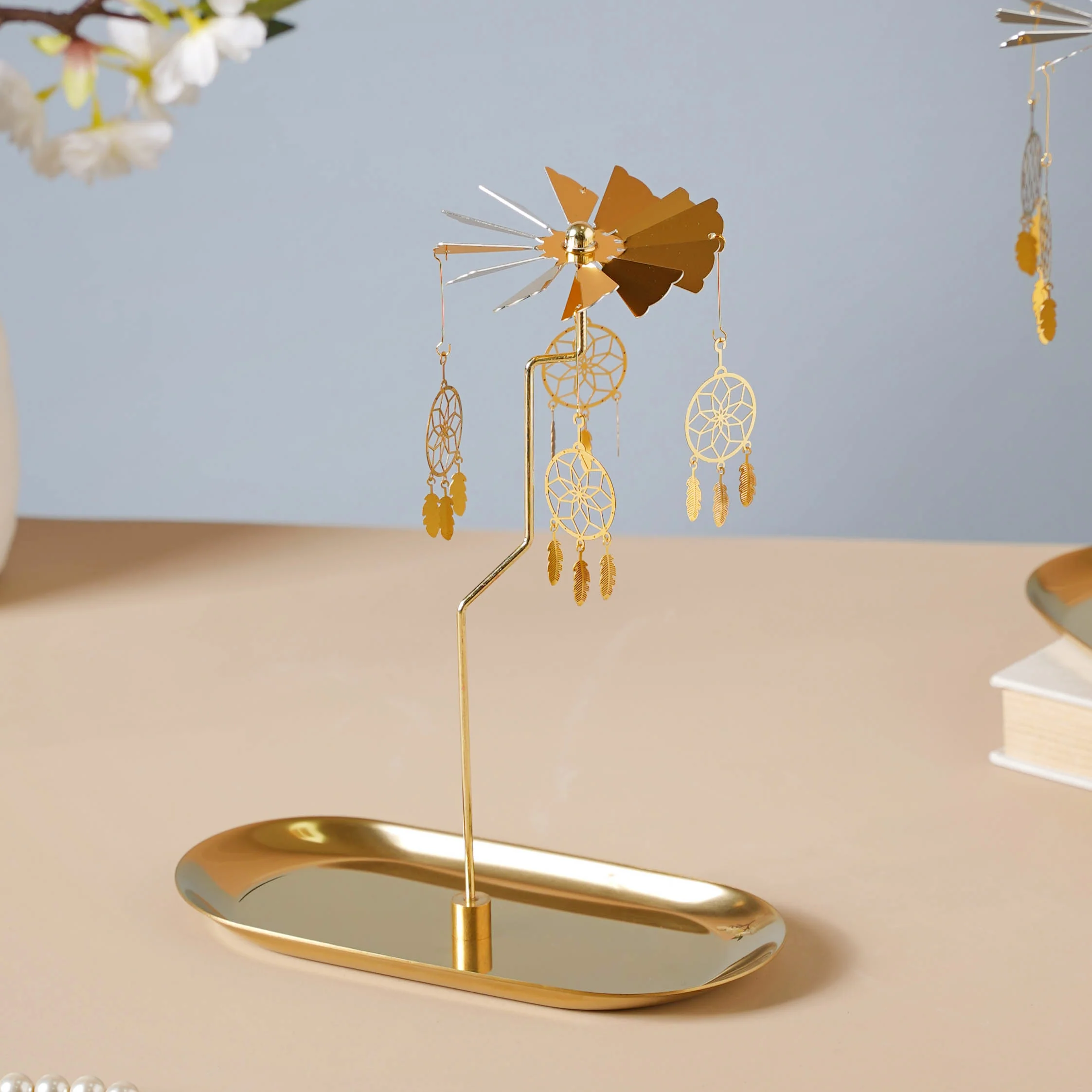 Dream Catcher Candle Stand Golden Stars