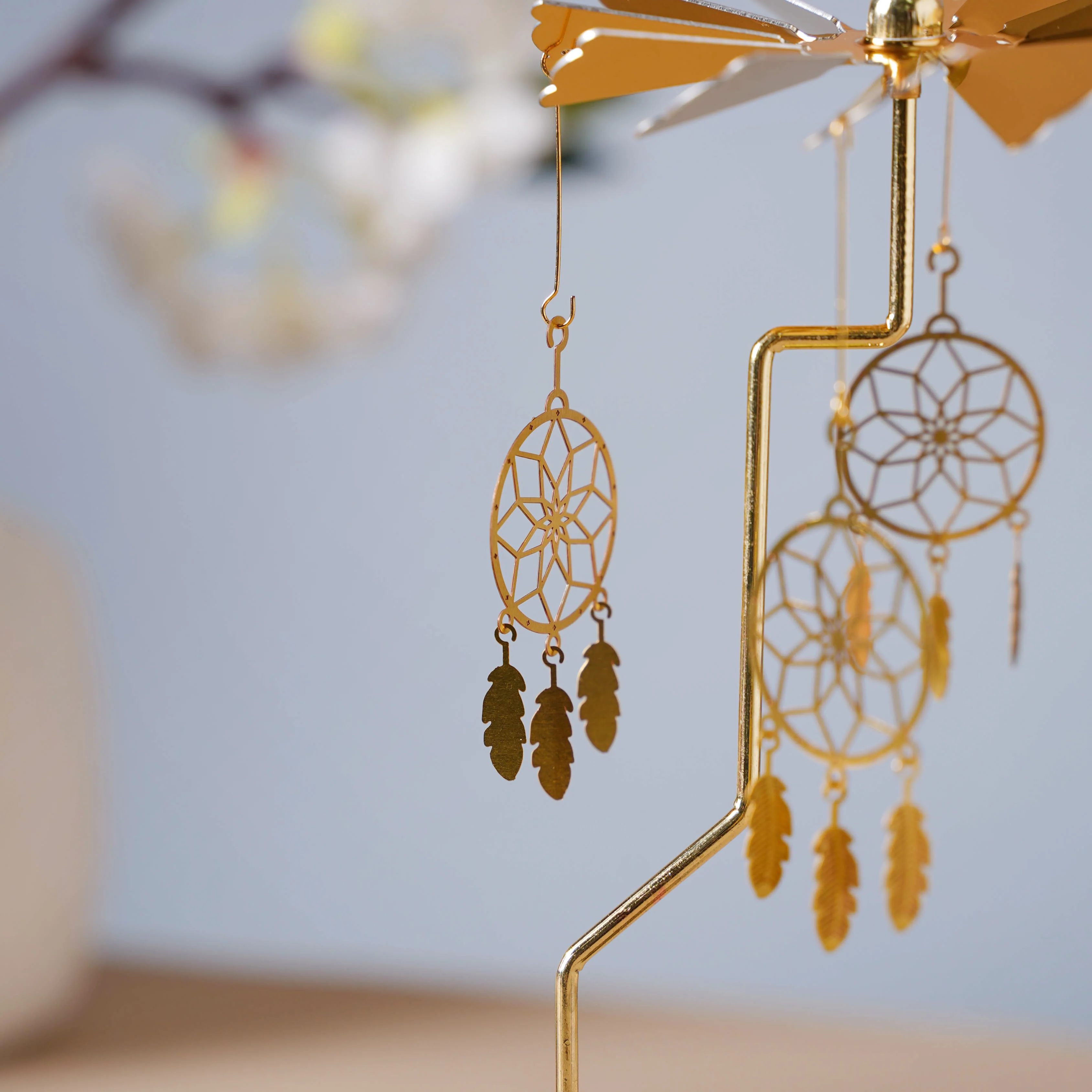 Dream Catcher Candle Stand Golden Stars - Image 2