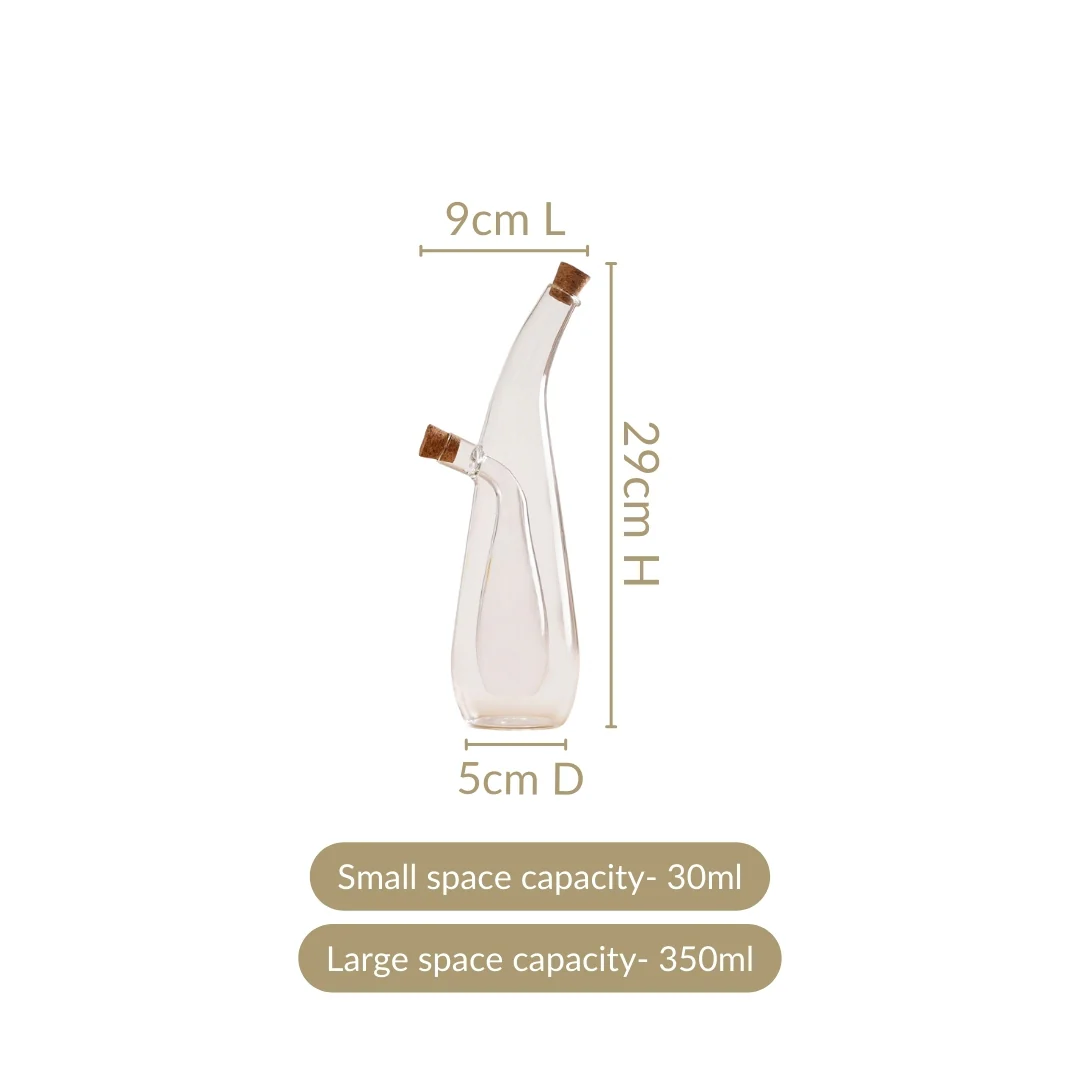 Droplet Style Two In One Balsamic Vinegar Oil Glass Bottle - Image 3