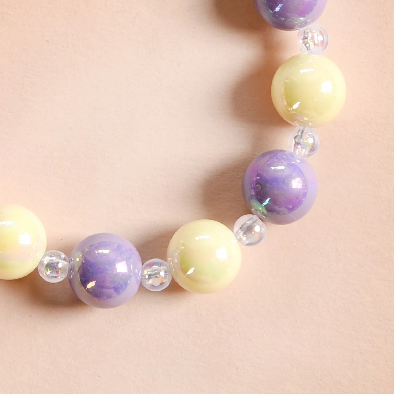 Dual Clasp Keychain With Bow And Beads Purple And White - Image 6
