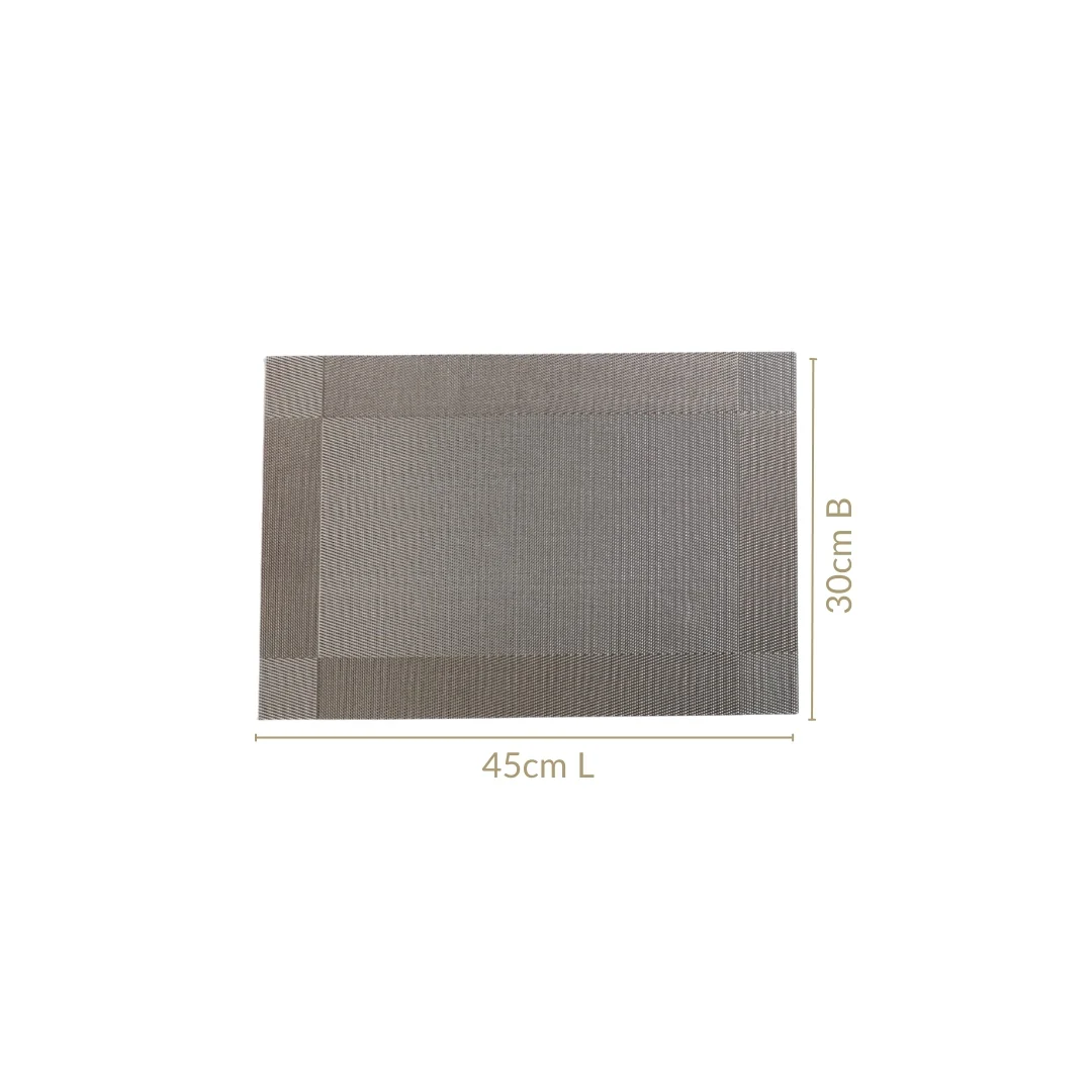 Dual Tone Grey Reversible Dining Table Mats Set Of 6 - Image 4