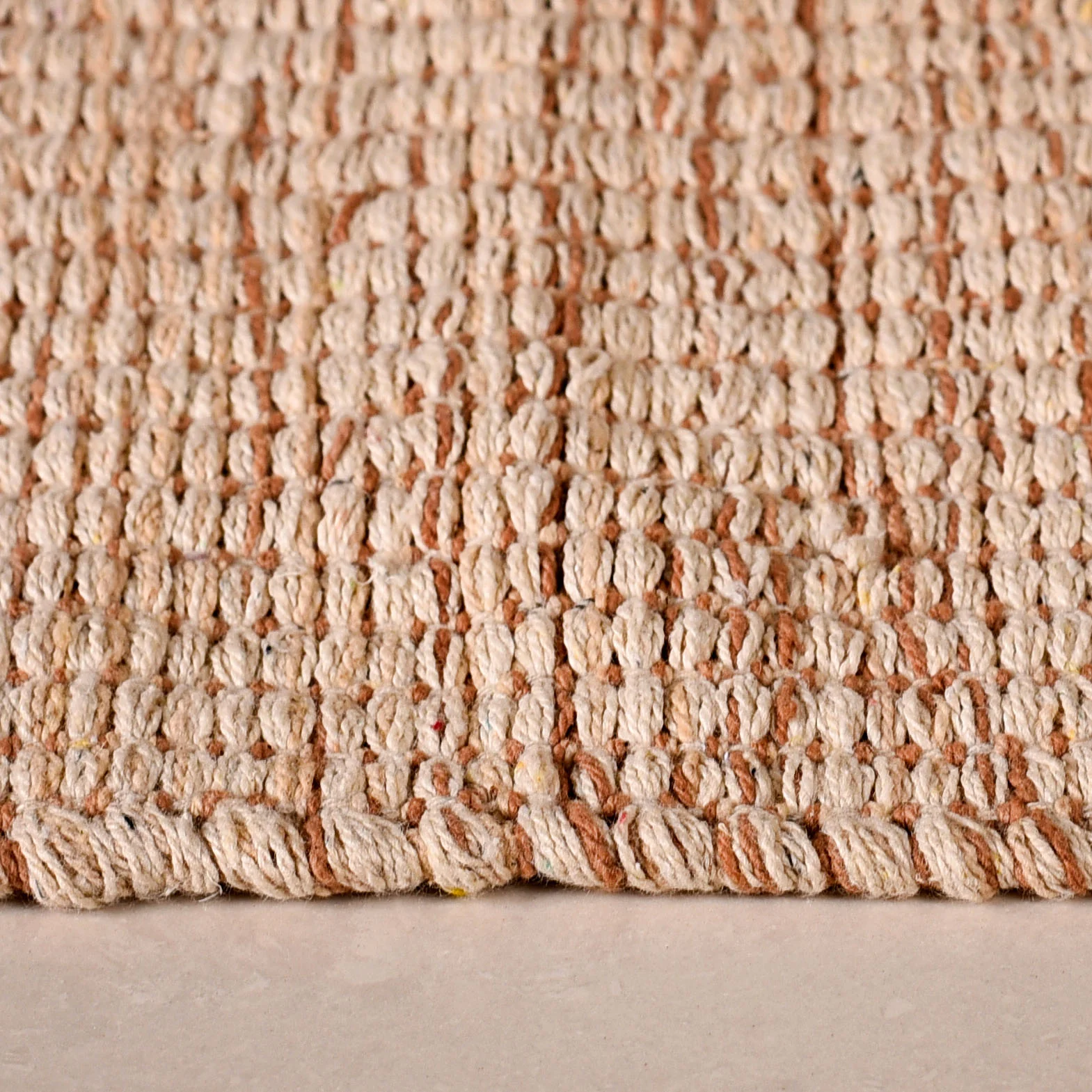 Dual Tone Handcrafted Flat Weave Soft Cotton Mat 38x20 Inch - Image 7