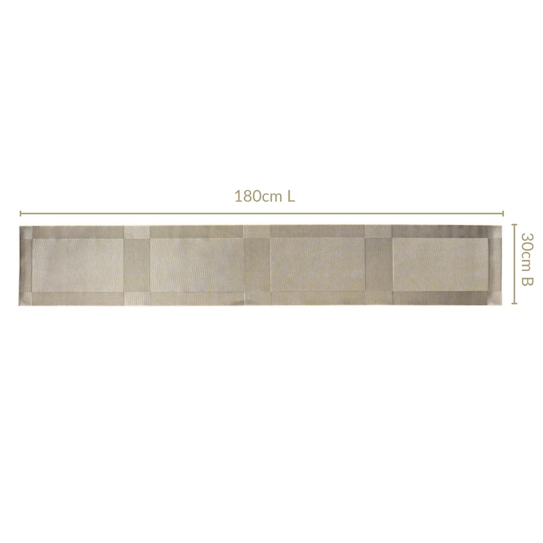 Dual Tone Reversible Table Runner Silver 180x30cm - Image 3