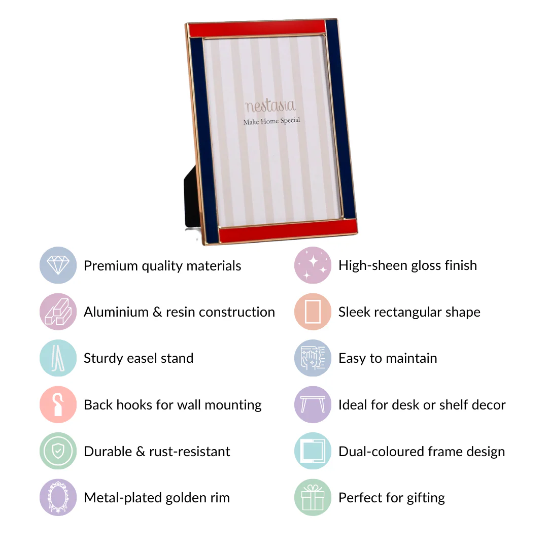 Dual Toned Photo Frame With Gold Rim 7.5"x6" - Image 4