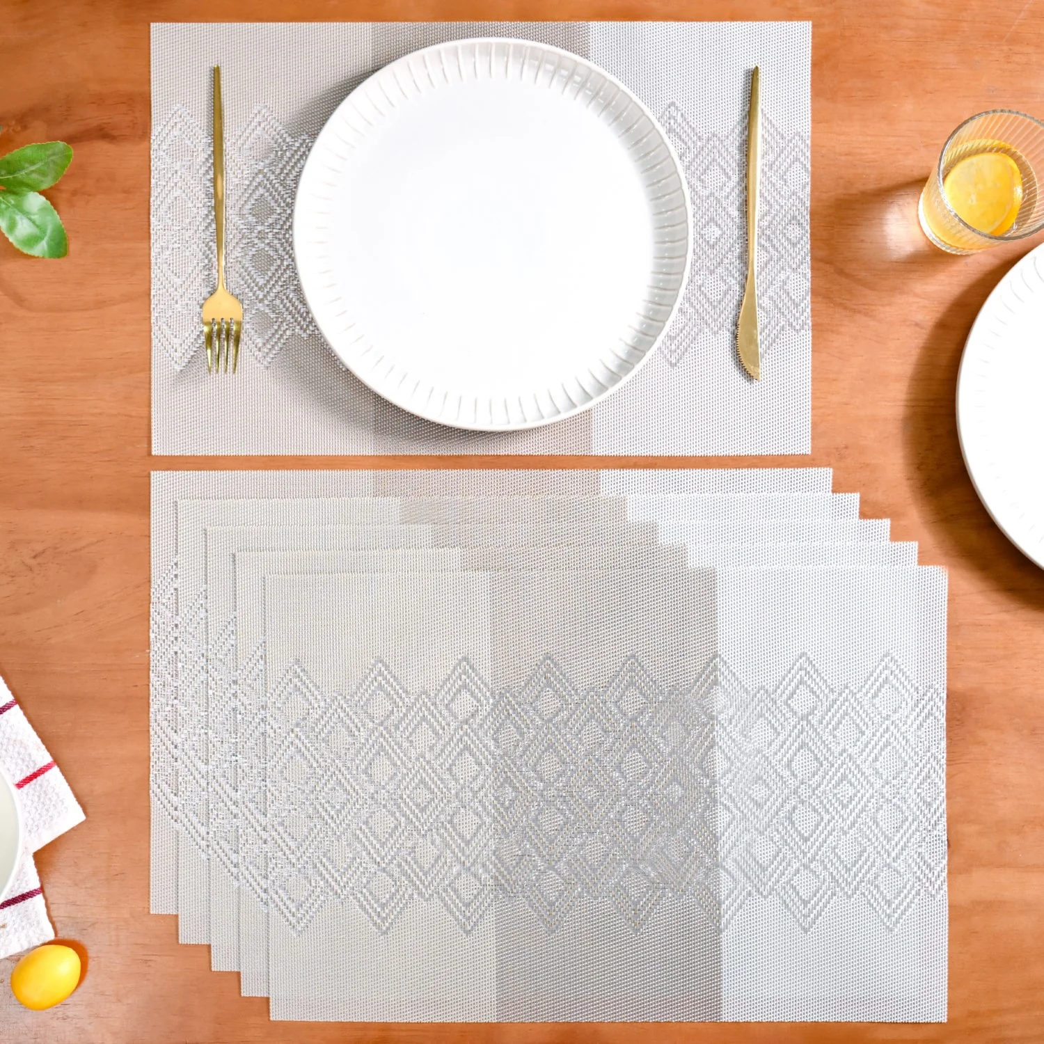 Earth Toned Table Mat Set of 6 - Image 3