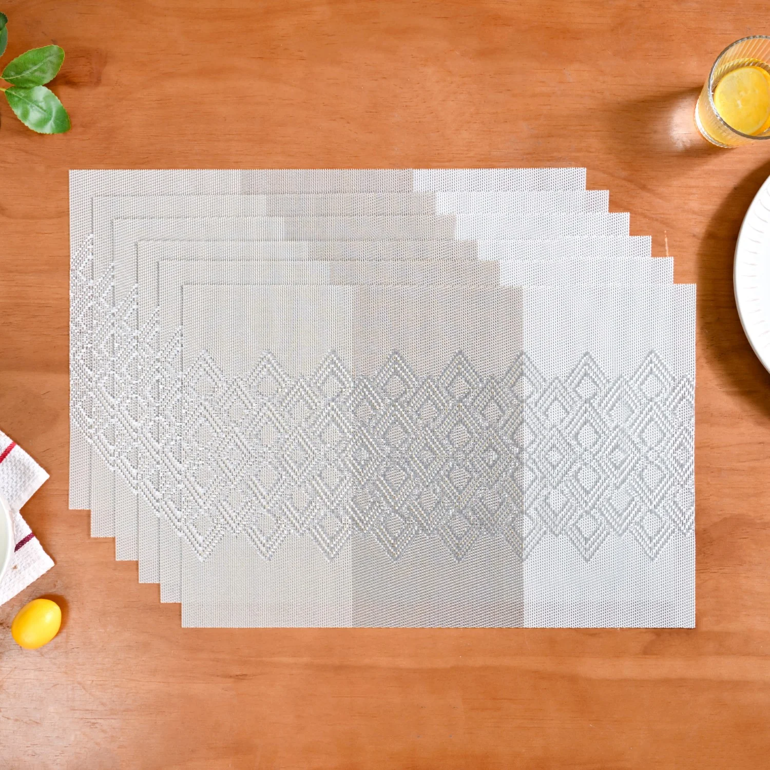 Earth Toned Table Mat Set of 6 - Image 4