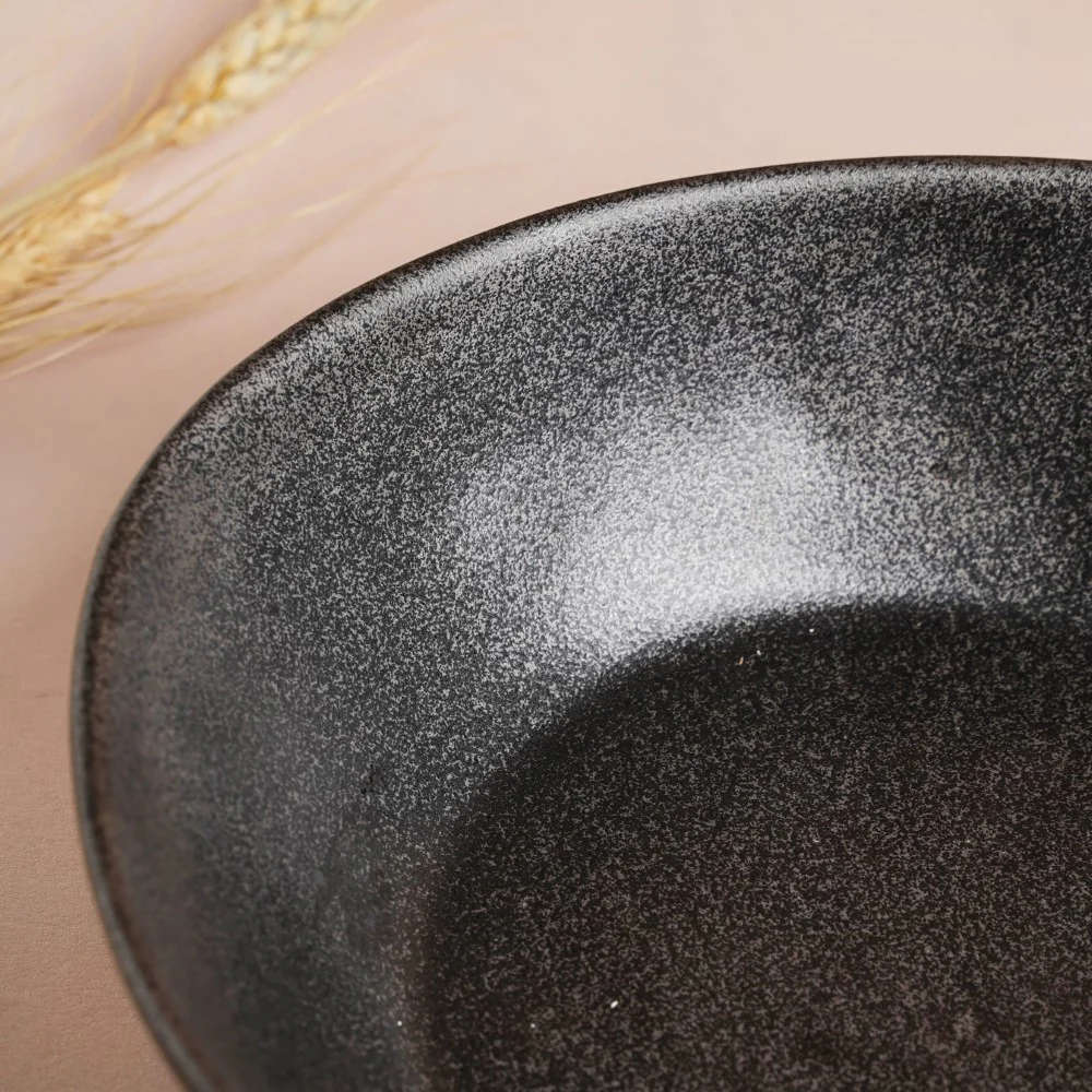 Earthen Stoneware Serving Bowl Matte Black 900 ml - Image 10