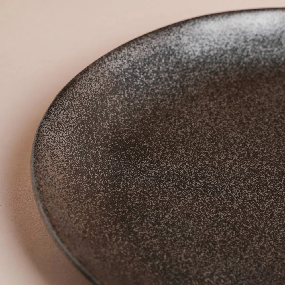 Earthen Stoneware Snack Plate Matte Black 8.5 Inch - Image 6