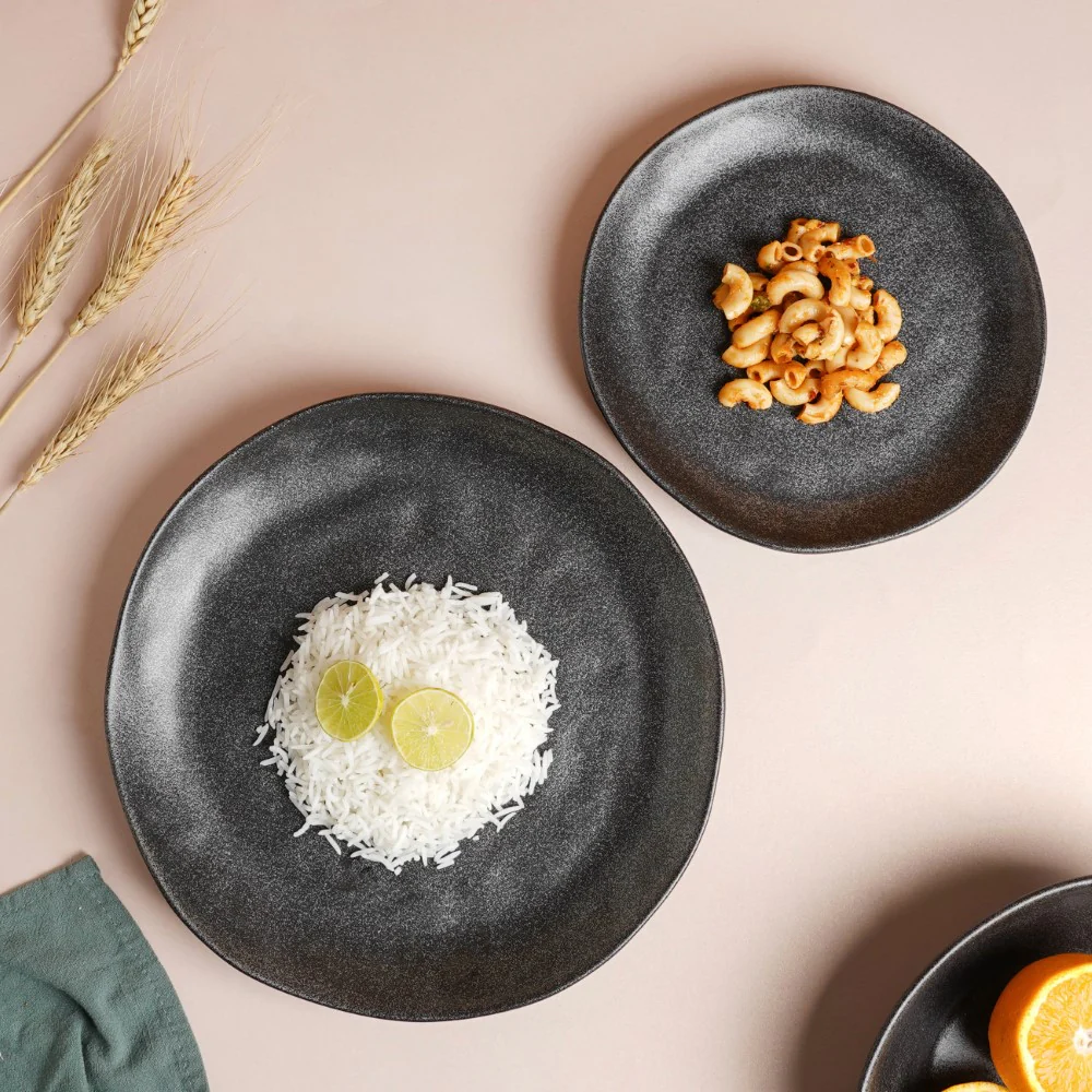 Earthen Stoneware Snack Plate Matte Black 8.5 Inch - Image 9