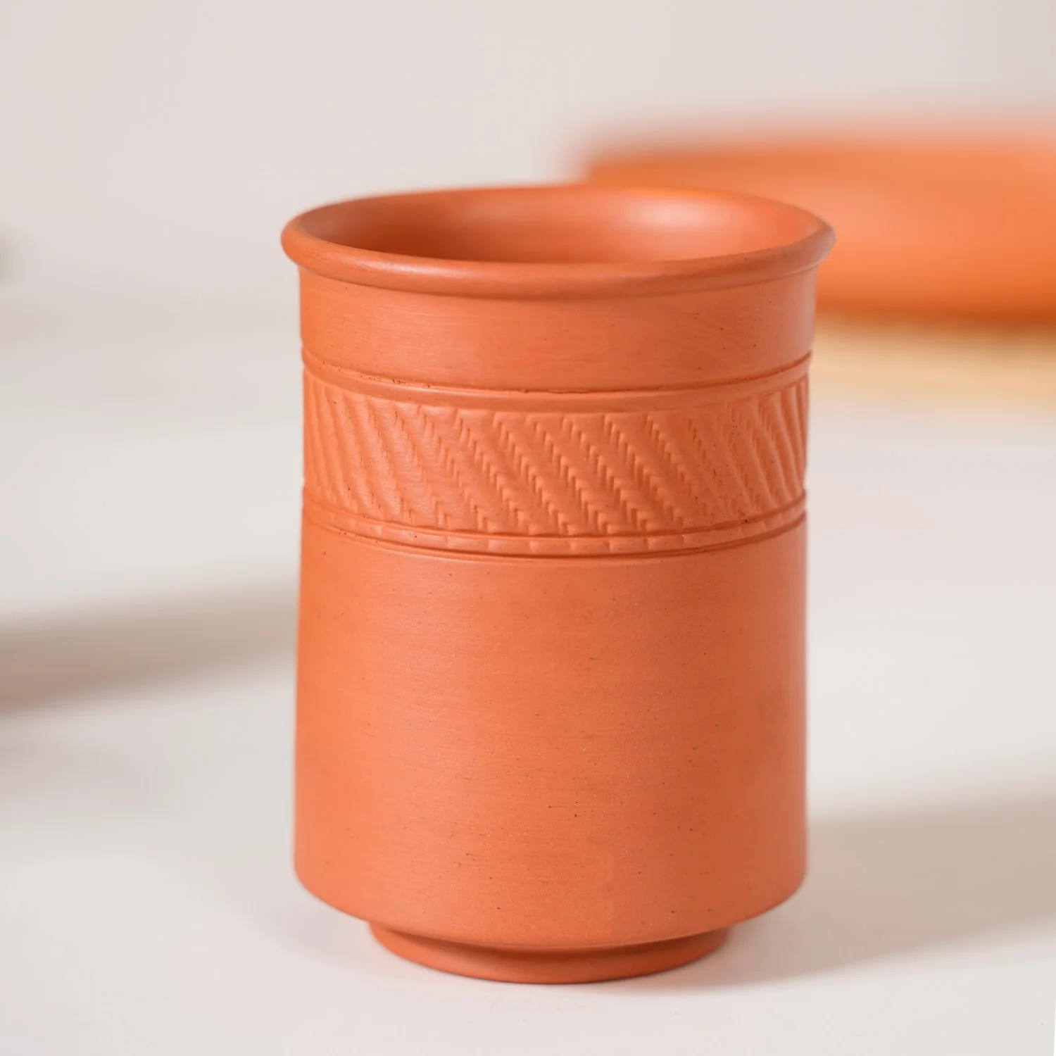 Earthen Textured Terracotta Tumblers Set Of 4 300ml - Image 7