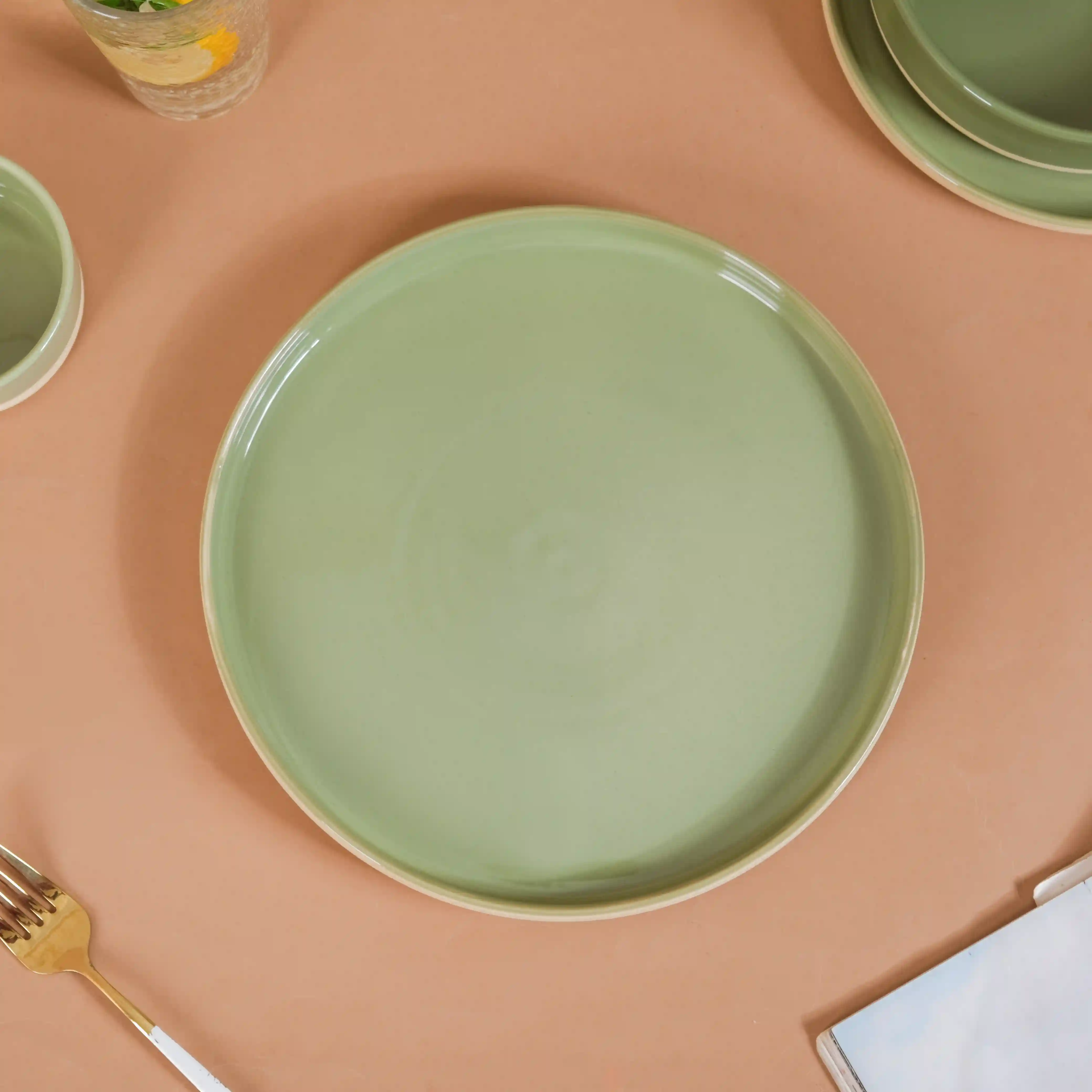 Earthy 22 Piece Dinner Set For 6 Sage Green - Image 10