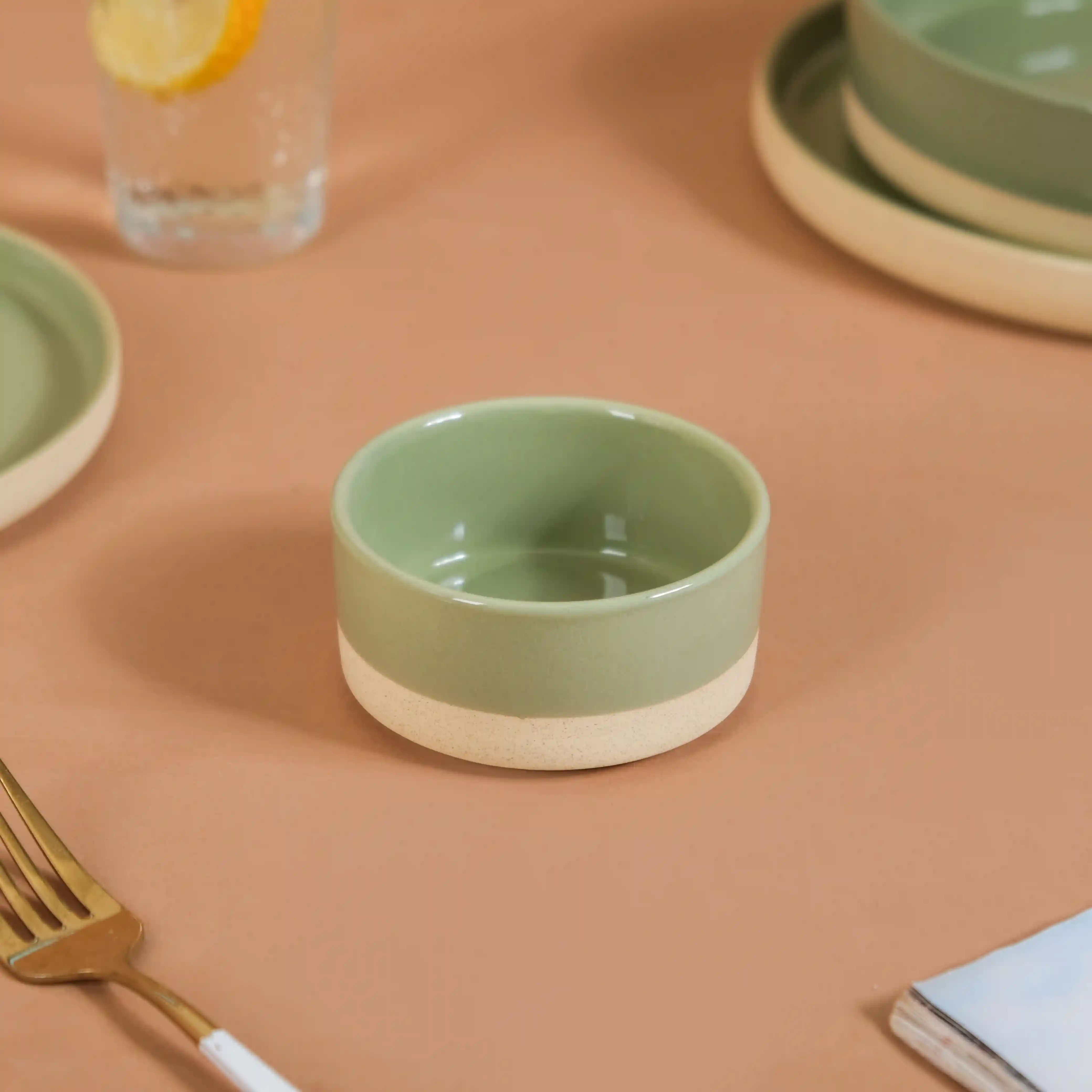 Earthy 22 Piece Dinner Set For 6 Sage Green - Image 15
