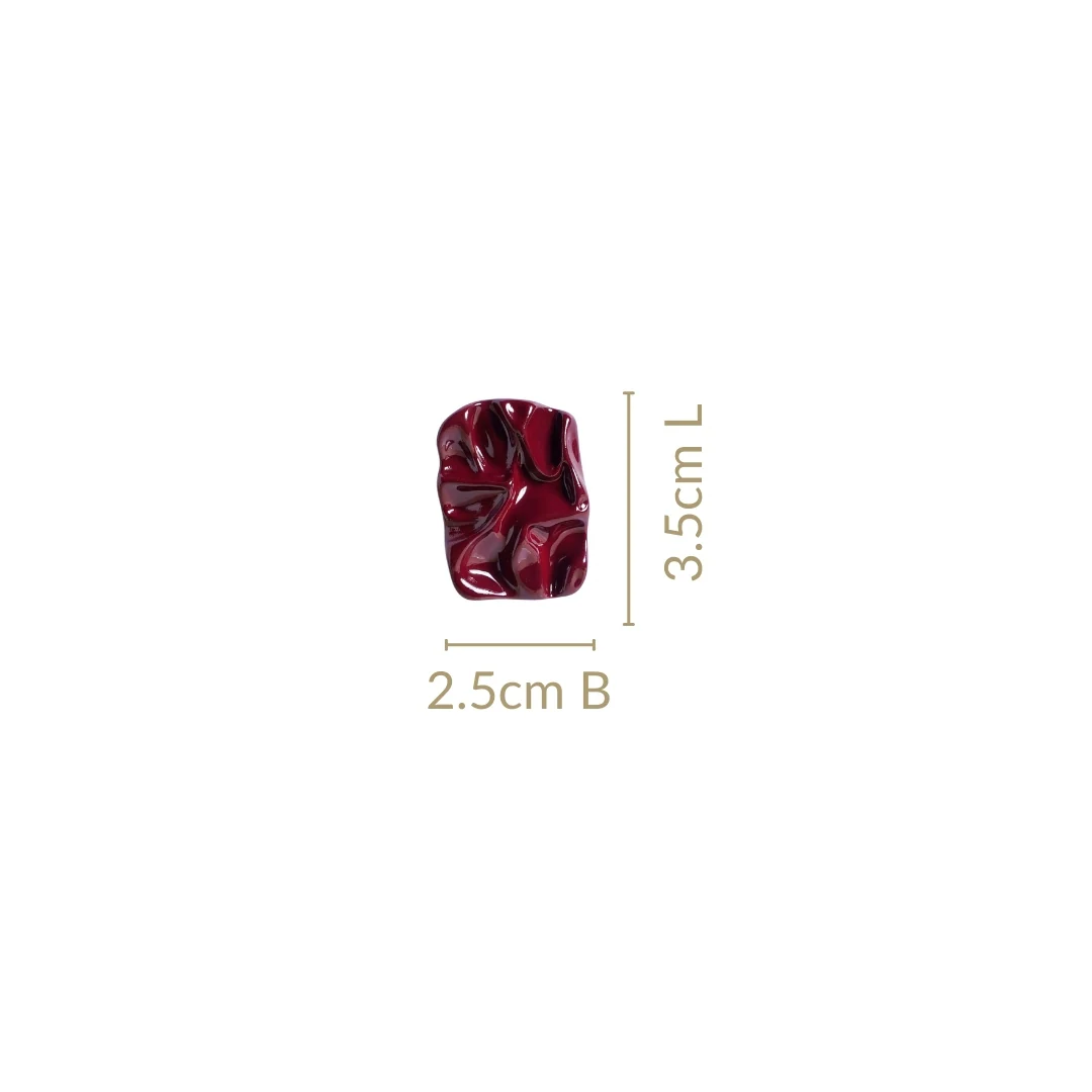 Earthy Glam Maroon Stud Earrings - Image 3