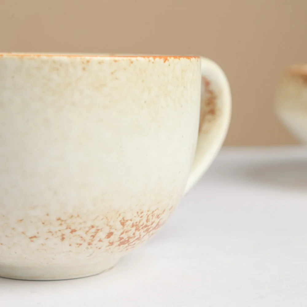 Earthy Stoneware Cup And Saucer 200 ml - Image 8