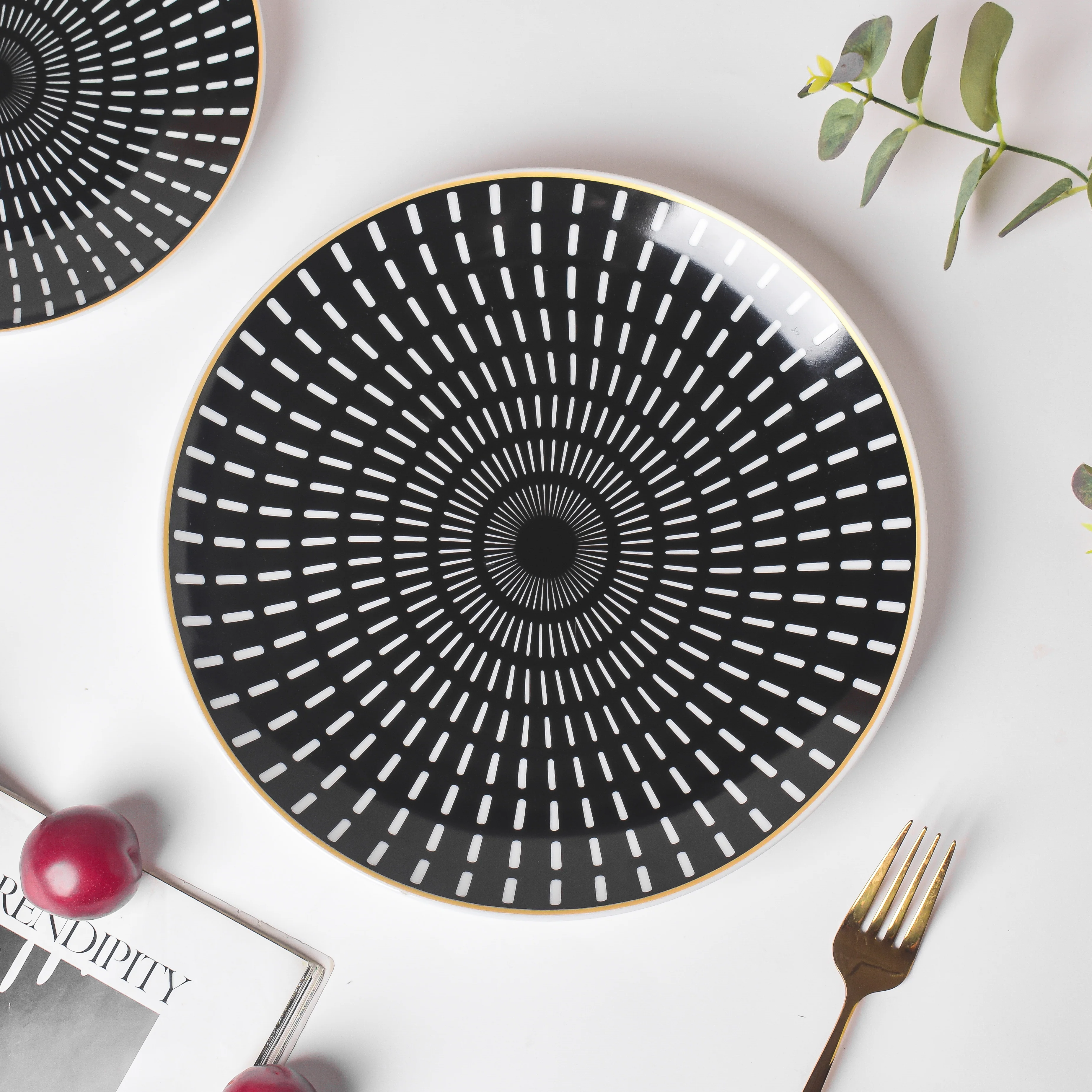 Ebony Ceramic Dinner Plate Black 10 Inch - Image 4