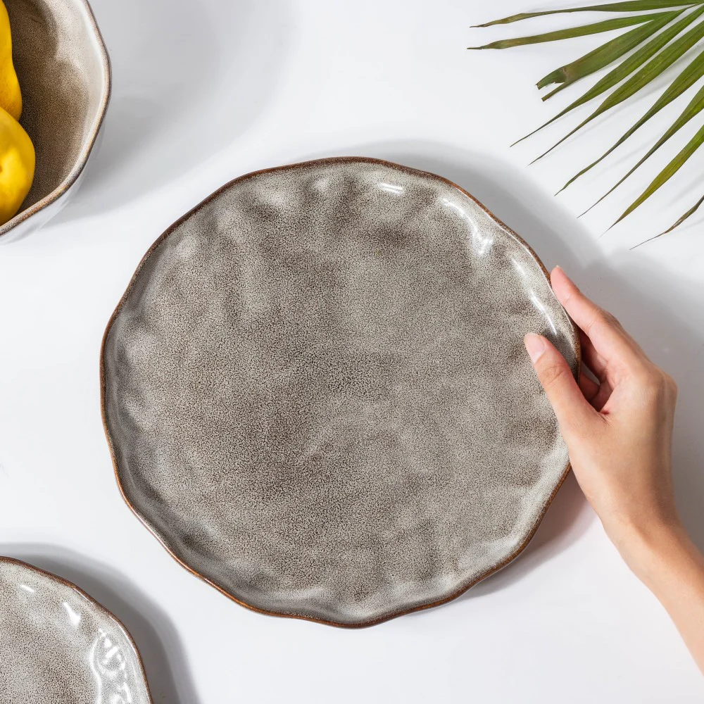 Eclectic Stoneware Dinner Plate Grey 10 Inch - Image 2