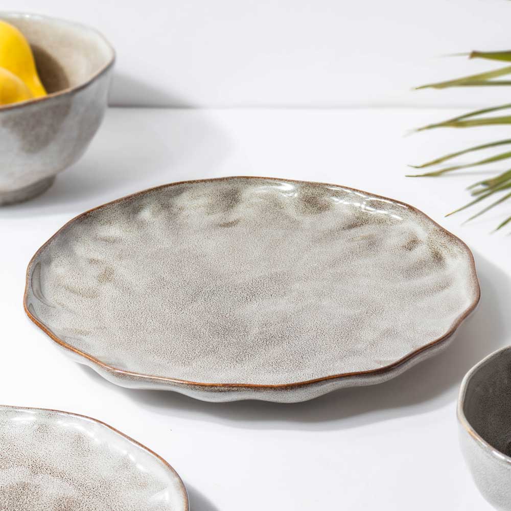 Eclectic Stoneware Dinner Plate Grey 10 Inch - Image 3